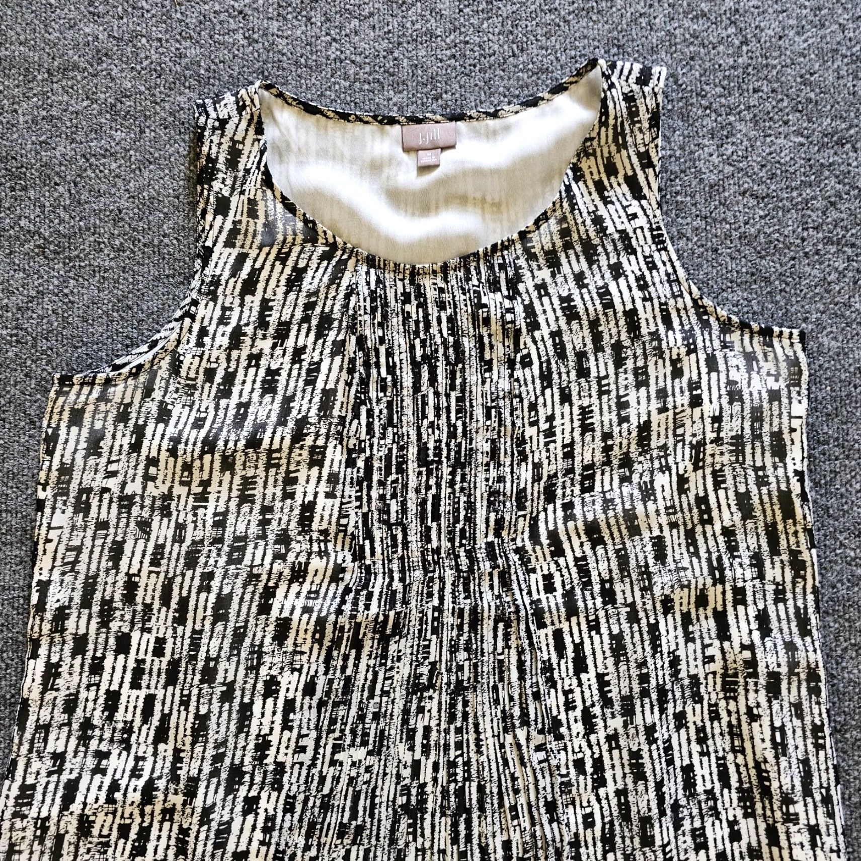 J. Jill J Jill Dress Womens Medium Black White Pleated Sleeveless Lined Classic Career Size M / US 6-8 / IT 42-44 - 2 Thumbnail