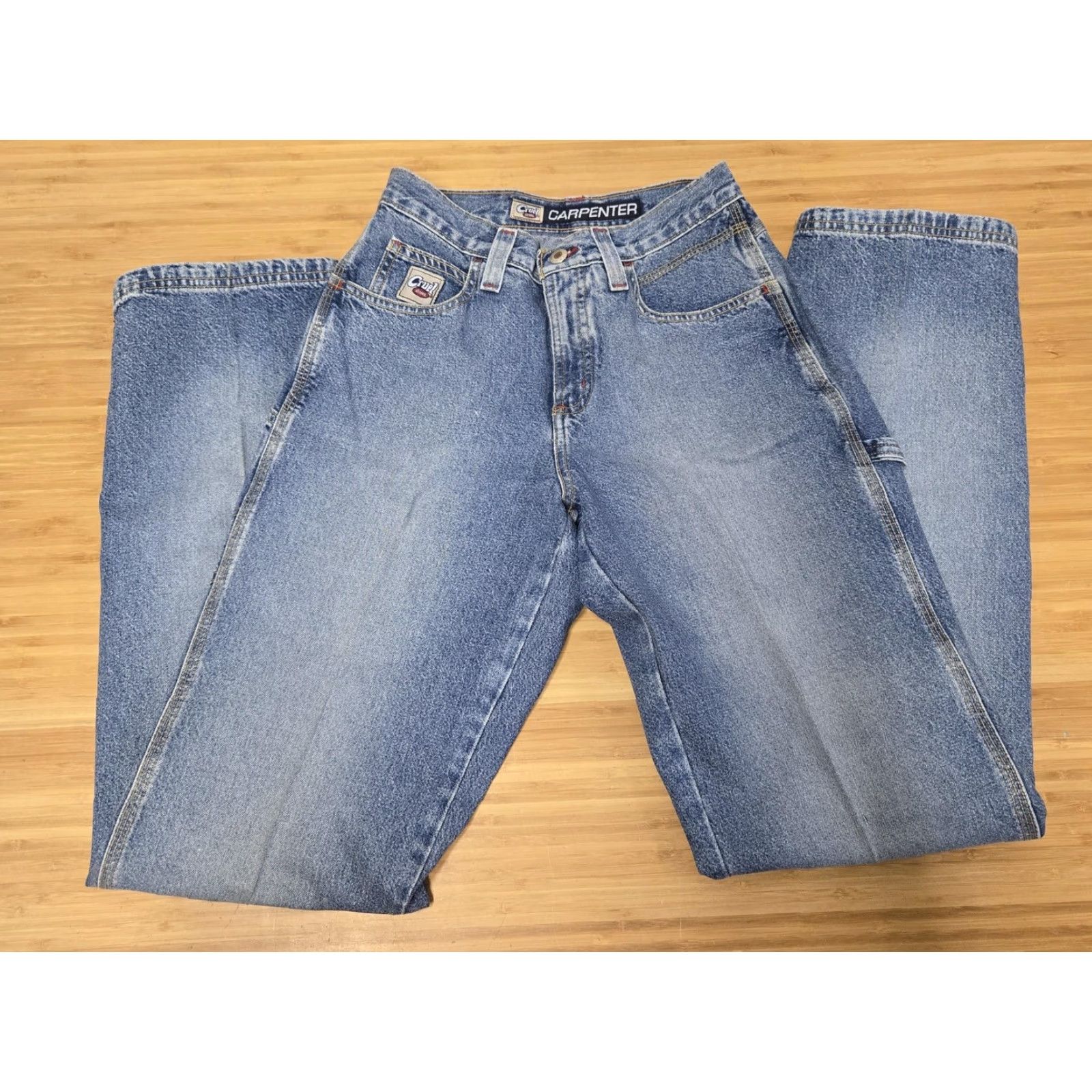 Vintage Cruel Girl Jeans Womens 3 Long Carpenter Denim Pants Blue Utility Workwear Size 26" / US 2 / IT 38 - 3 Thumbnail
