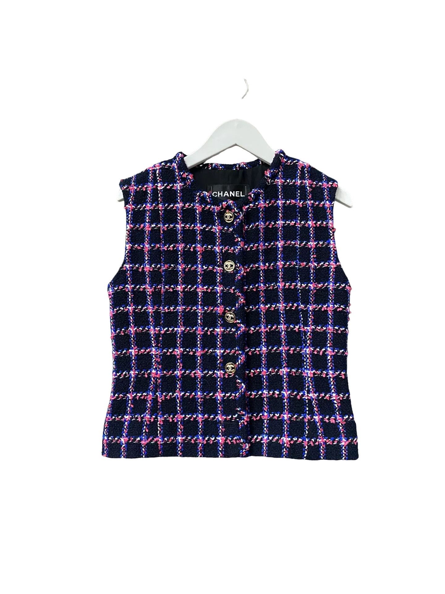 Chanel Chanel Check Tweed Vest Size 34 Size XS / US 0-2 / IT 36-38 - 1 Thumbnail