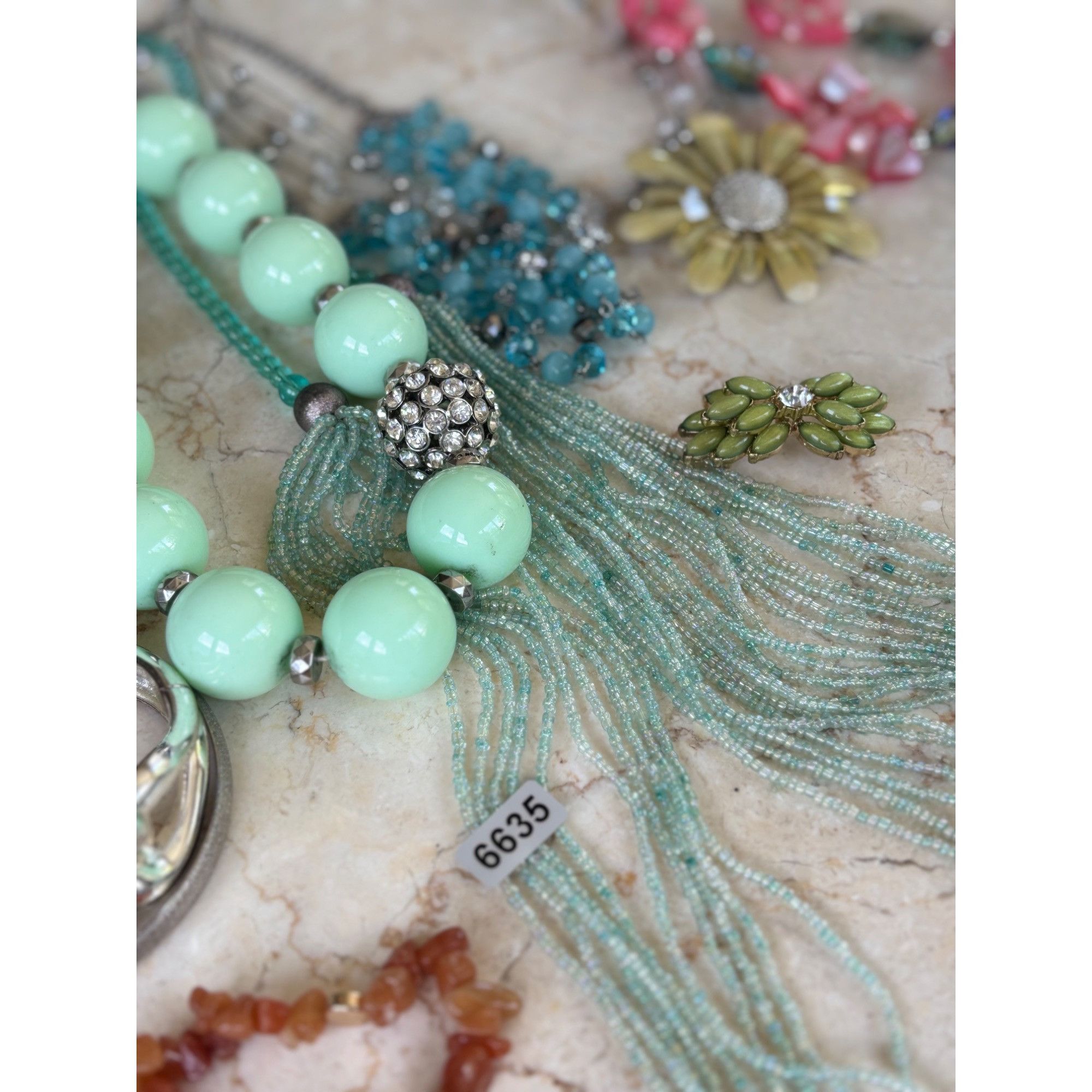 Other Spring/Summer PastelColorful Beaded & Gemstone Statement Ne Size ONE SIZE - 5 Thumbnail