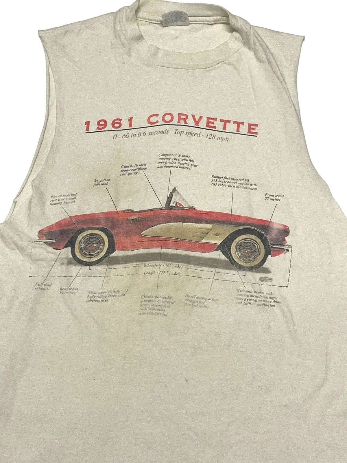 Chevrolet × Vintage Vintage Corvette Single Stitch Sleeveless Shirt XL Size US XL / EU 56 / 4 - 5 Thumbnail