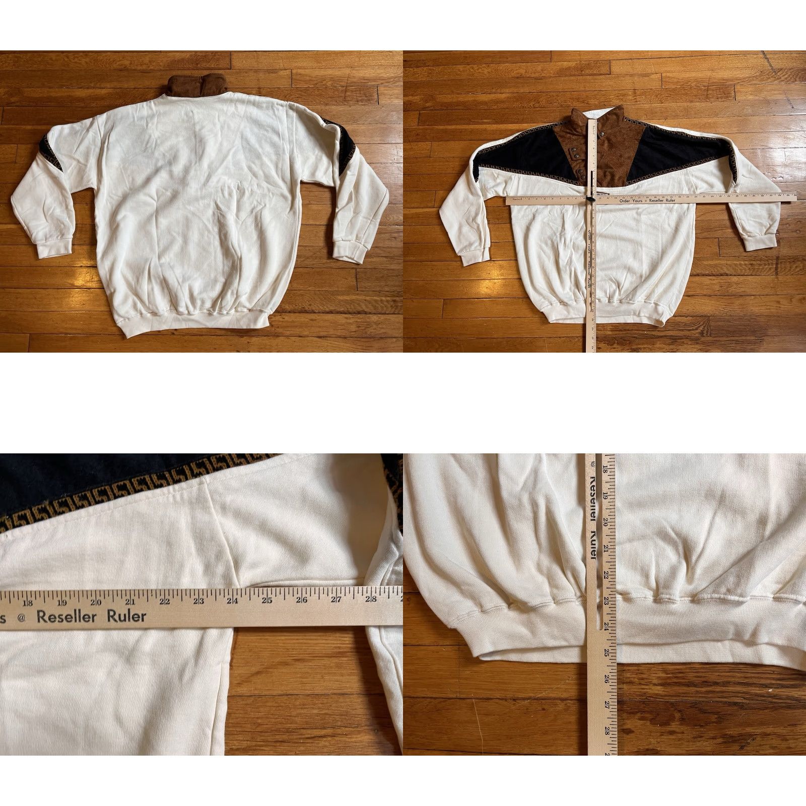Vintage VINTAGE Sun City Paris Asymmetrical Button Sweater Men’s XL White Brown 90s Size US XL / EU 56 / 4 - 8 Thumbnail