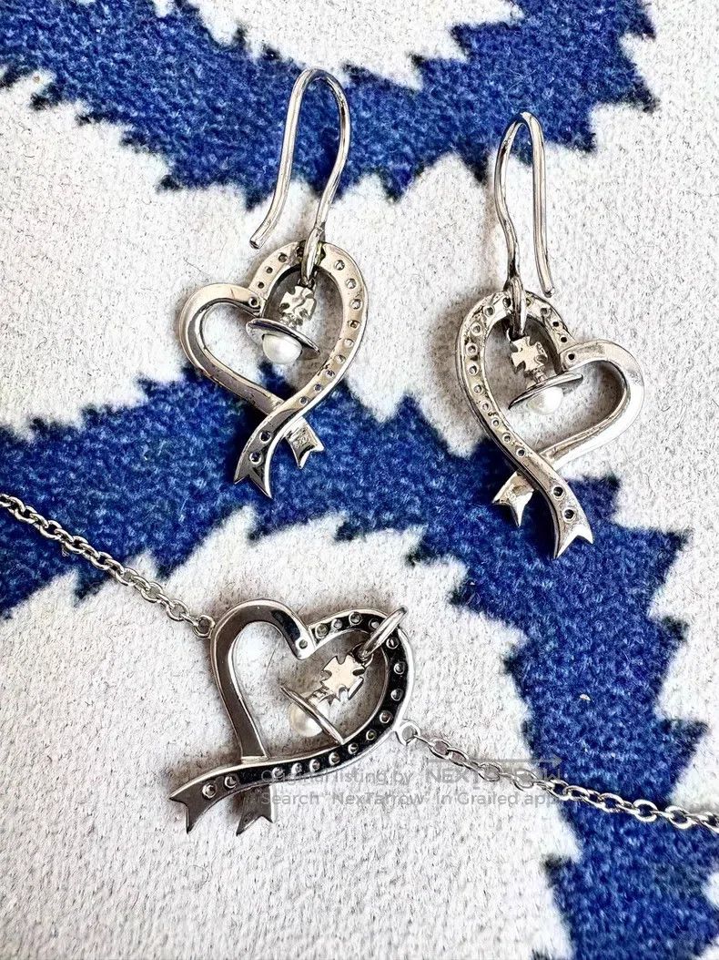 Vivienne Westwood Vivienne Westwood Vintage Sterling Silver Heart Ribbon Ear Size ONE SIZE - 2 Thumbnail