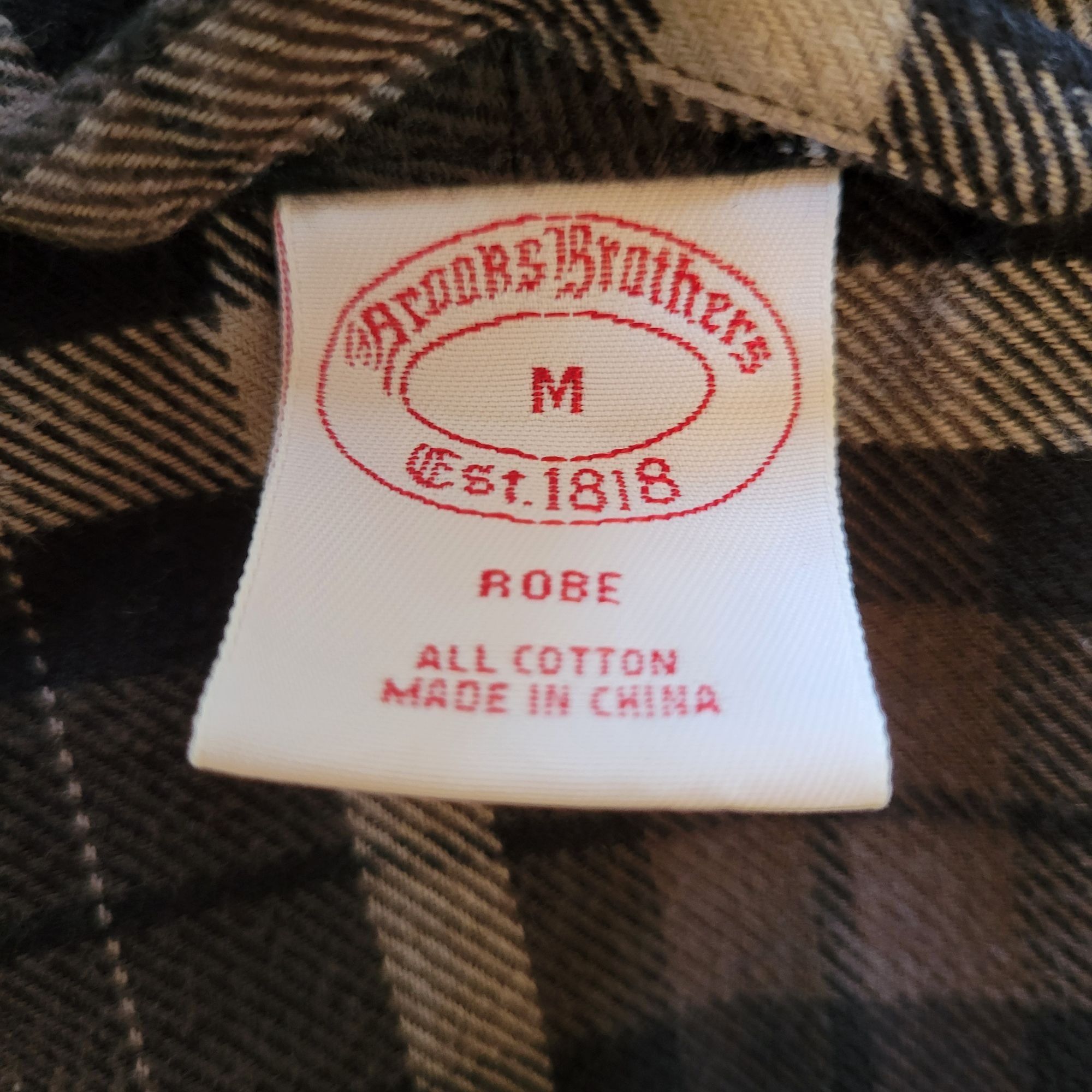 Brooks Brothers Brooks Brothers Black Gray Plaid Cotton Robe M Pockets Winte Size ONE SIZE - 6 Thumbnail
