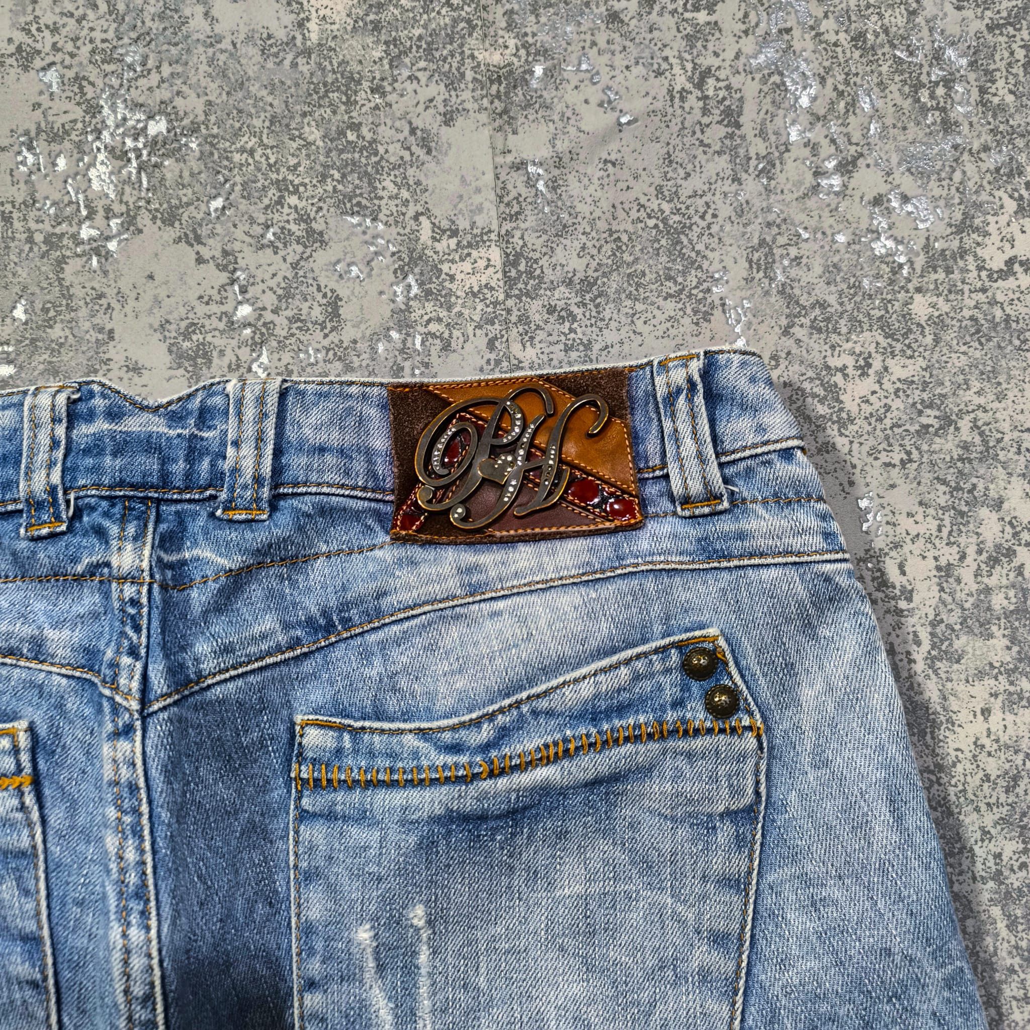 Hysteric Glamour Y2k Paris Hilton Denim Mini Micro Shorts Distressed Low Rise Size 32" / US 10 / IT 46 - 4 Thumbnail