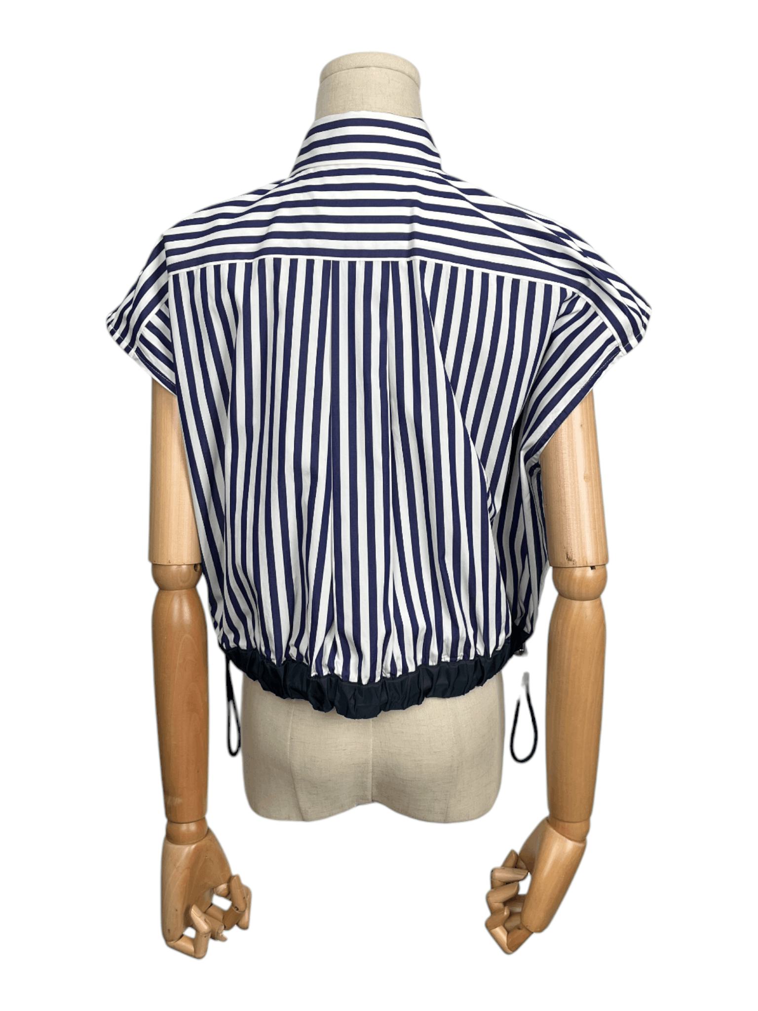 Sacai Sacai Blue Stripe Sleeveless Top With Drawstrings End Size S / US 4 / IT 40 - 2 Thumbnail