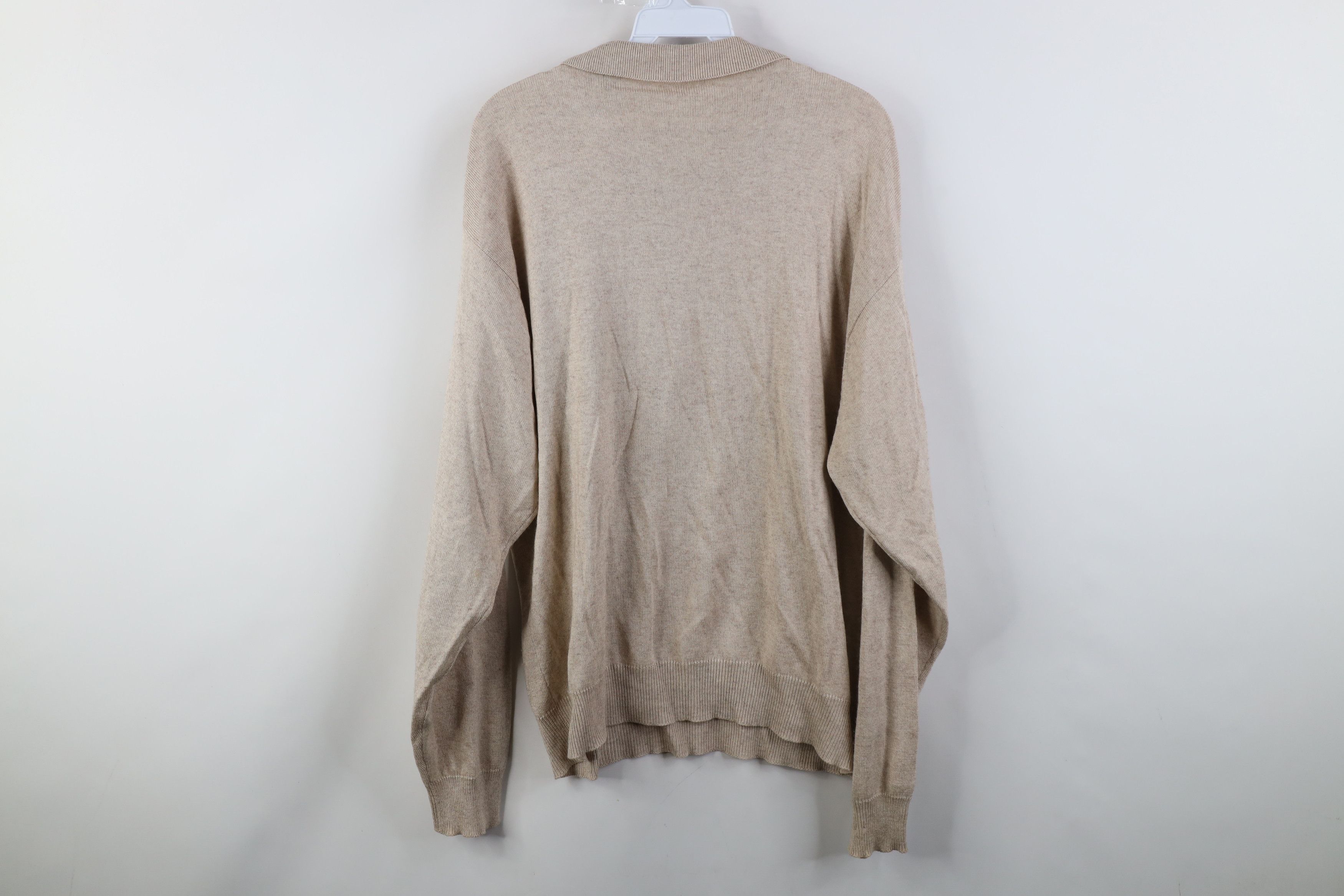 Vintage Vintage 90s Streetwear Silk Cashmere Knit Collared Sweater Size US XL / EU 56 / 4 - 11 Thumbnail