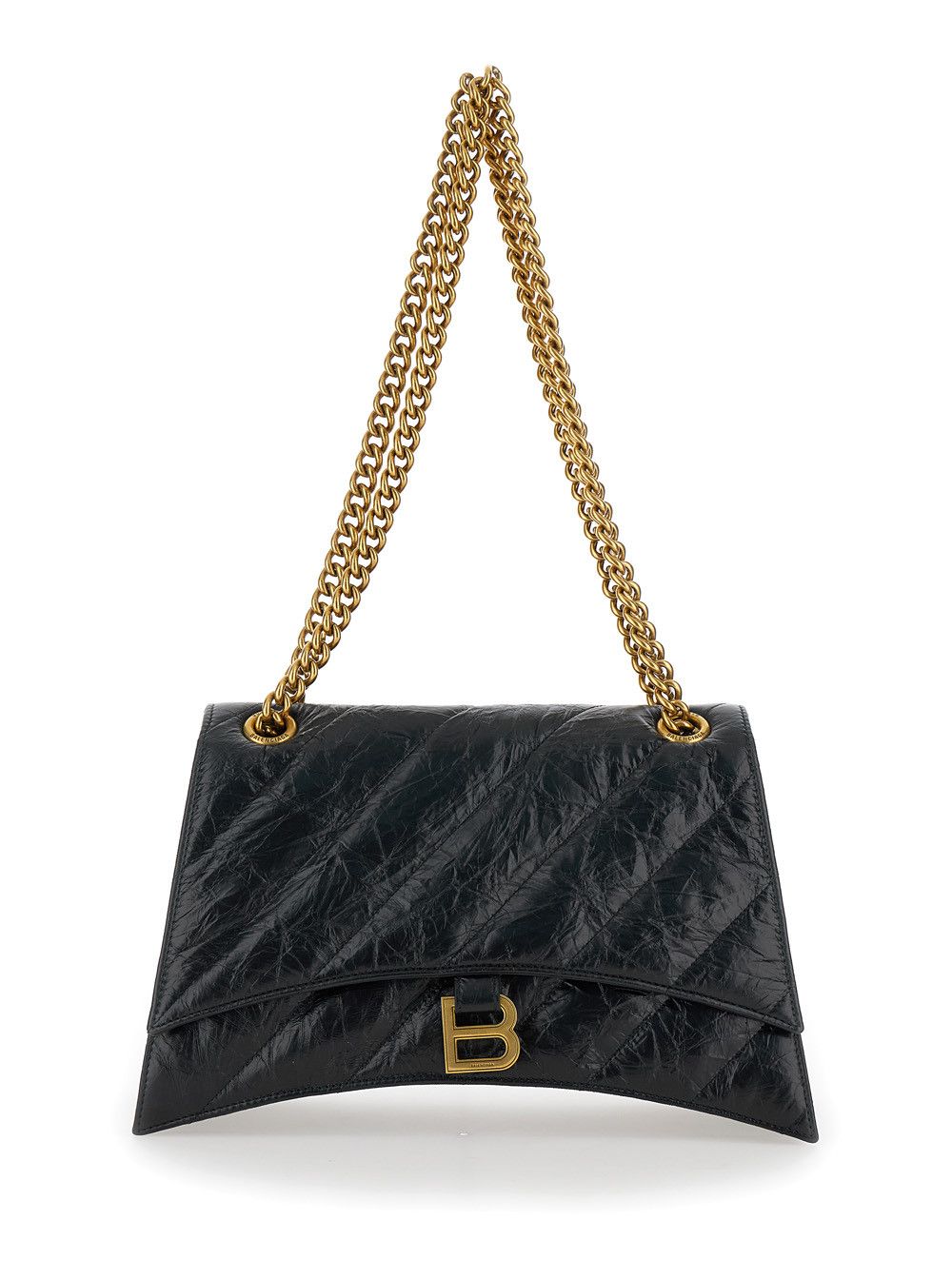 Balenciaga 'Crush M' Black Crossbody Bag with B Logo in Crush Quilted Leather Woman Size ONE SIZE - 1 Thumbnail