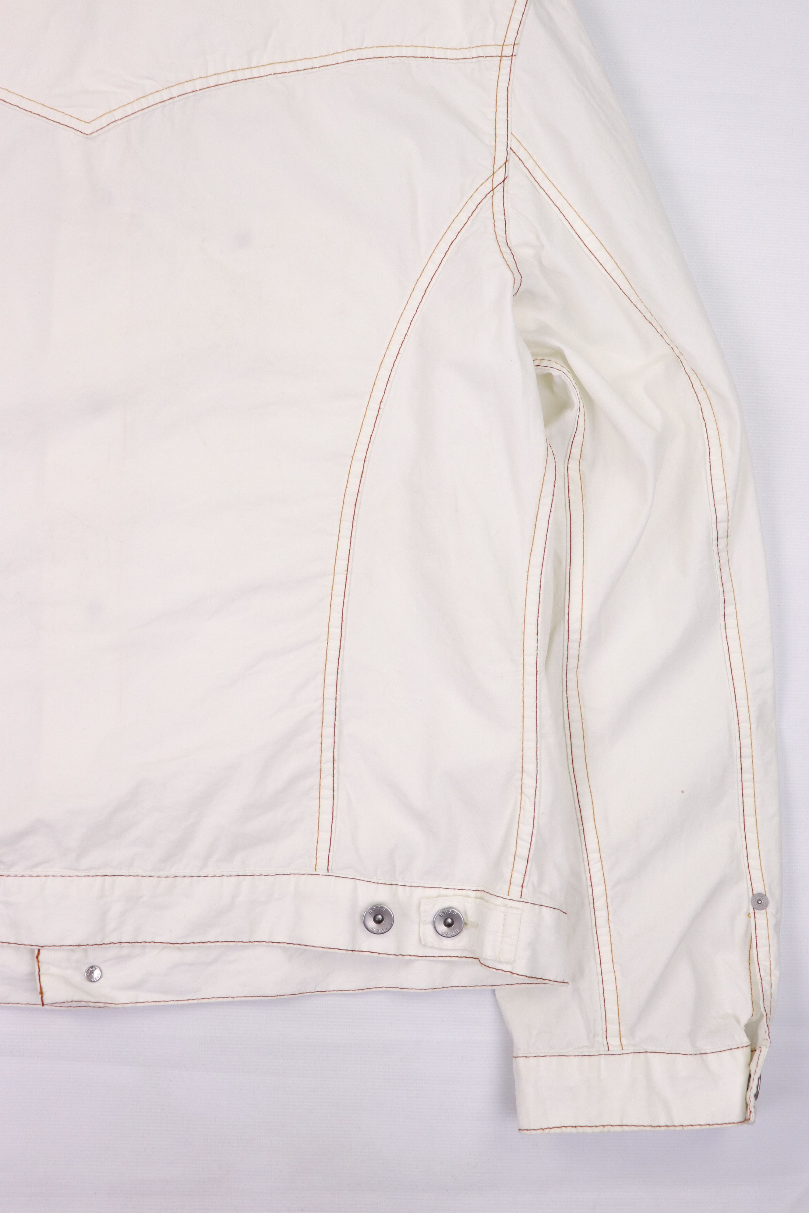 Hugo Boss Hugo Boss Vintage White Cotton Trucker Jacket Size US XL / EU 56 / 4 - 9 Thumbnail