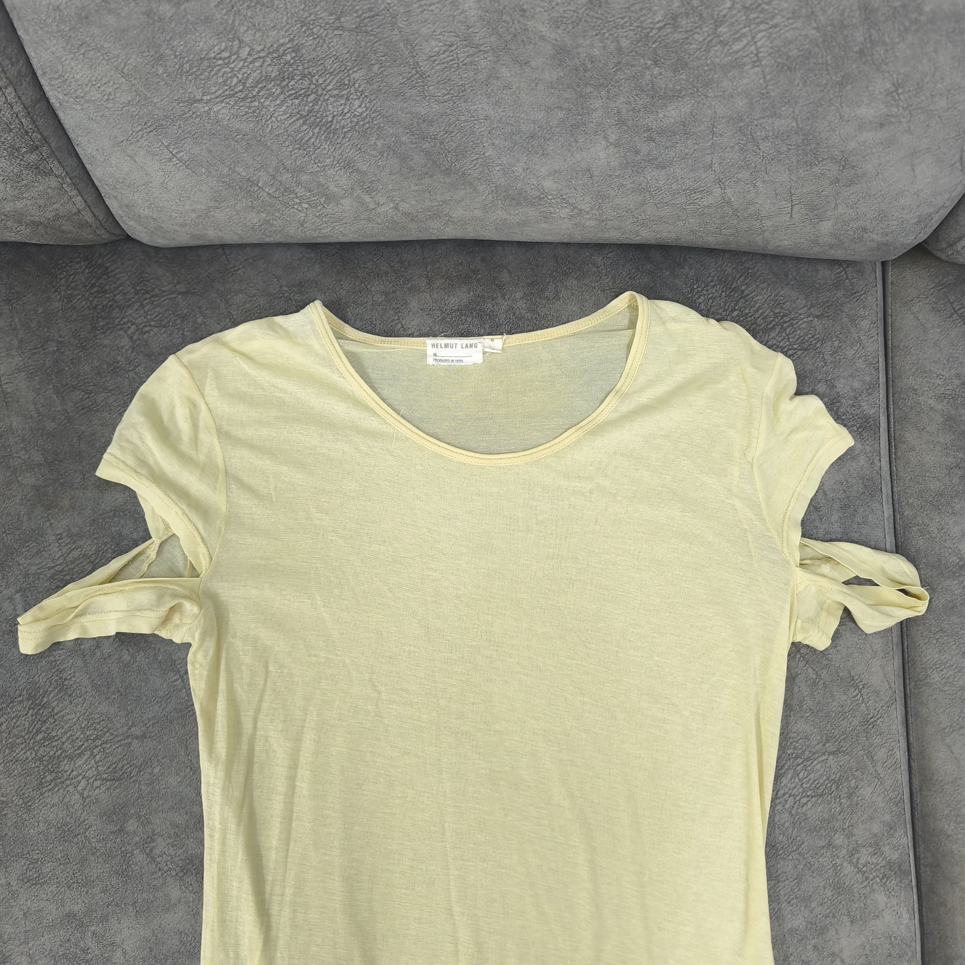Helmut Lang Helmut Lang SS98 Slashed Sleeve Sheer Tee - Size M Size M / US 6-8 / IT 42-44 - 4 Thumbnail