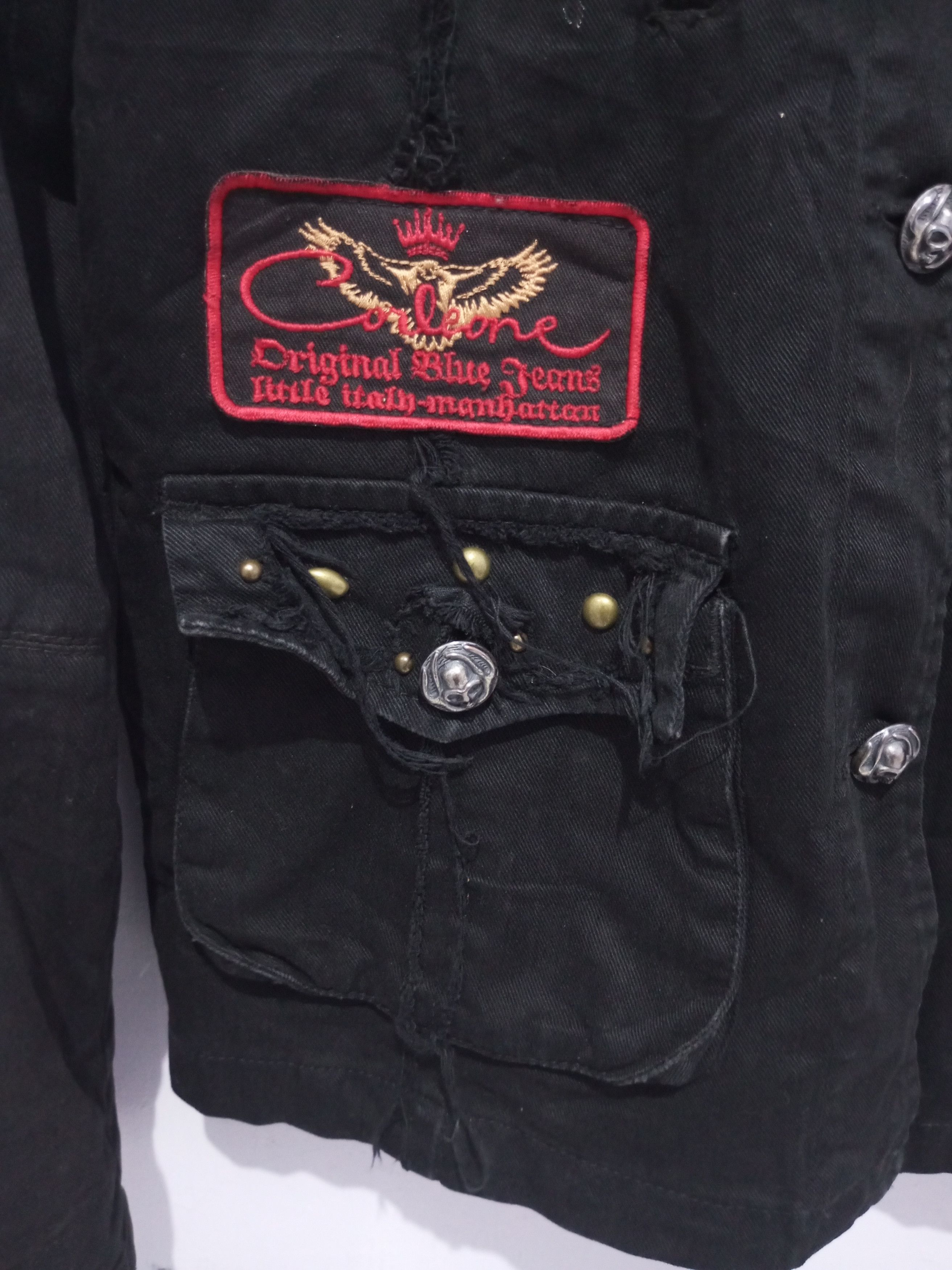 20471120 Vintage Corleone studded embroidery denim jacket Size US M / EU 48-50 / 2 - 5 Thumbnail