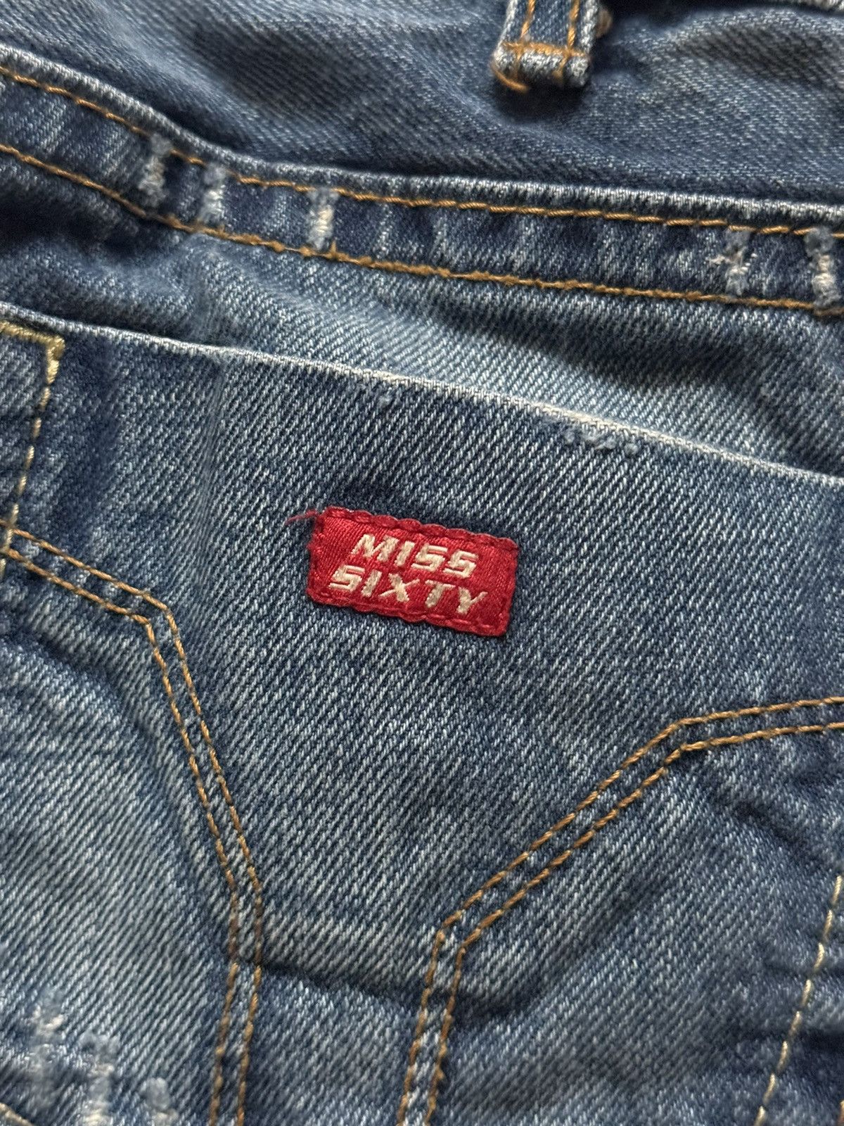 Miss Sixty × Vintage Miss sixty 29 Mary J Wmns Jean pant trouser chino distressed Size 29" - 8 Thumbnail