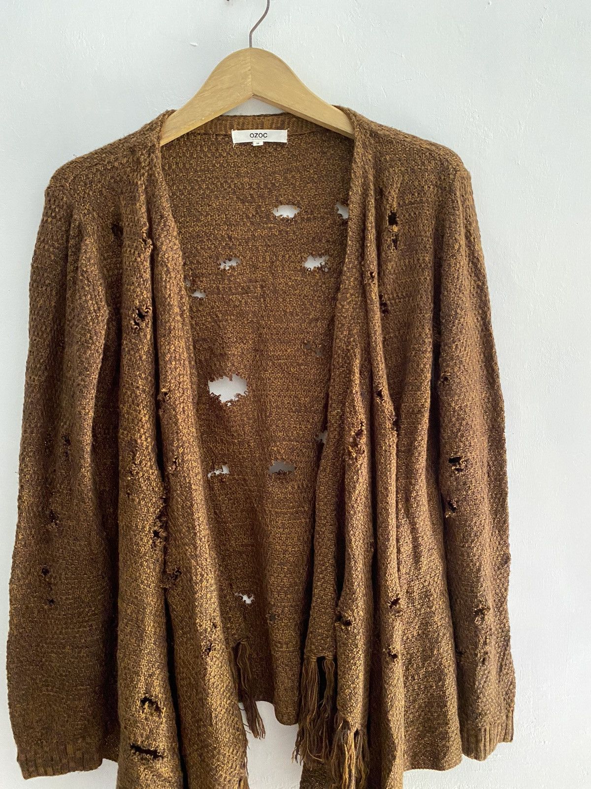If Six Was Nine × Japanese Brand × Le Grande Bleu (L.G.B.) Ozoc distressed kimono knit ifsixwasnine style Size US M / EU 48-50 / 2 - 2 Thumbnail