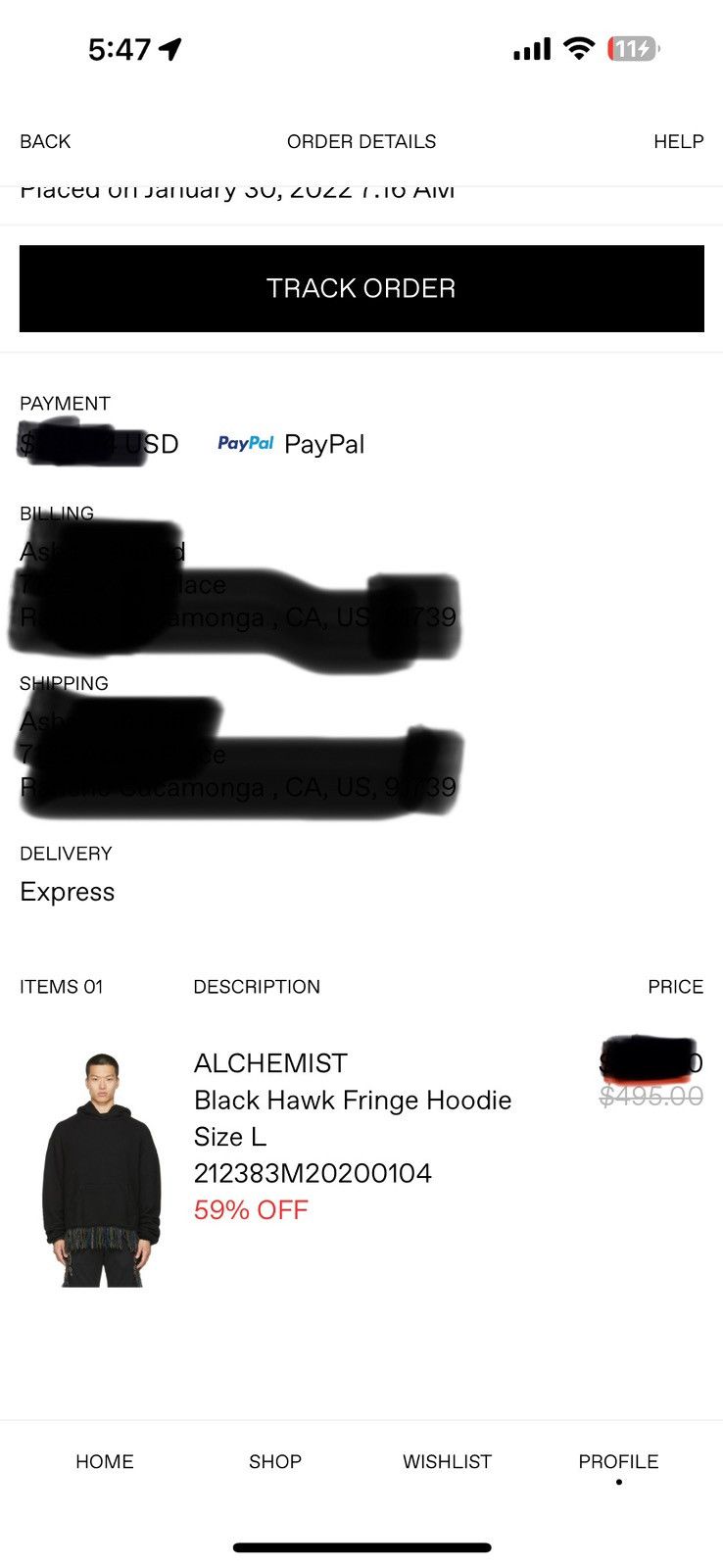 Alchemist Alchemist Black Hawk Fringe Hoodie Size US M / EU 48-50 / 2 - 9 Thumbnail