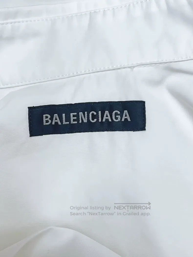 Balenciaga Balenciaga Back Logo Long Sleeve White Shirt Size XS / US 0-2 / IT 36-38 - 4 Thumbnail
