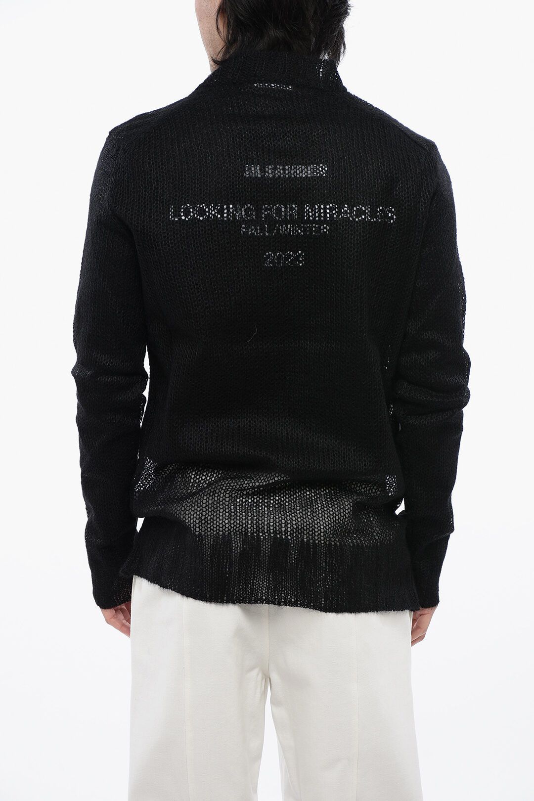 Jil Sander og1mm0625 Crewneck Double-Layer Sweater in Black Size US M / EU 48-50 / 2 - 2 Thumbnail