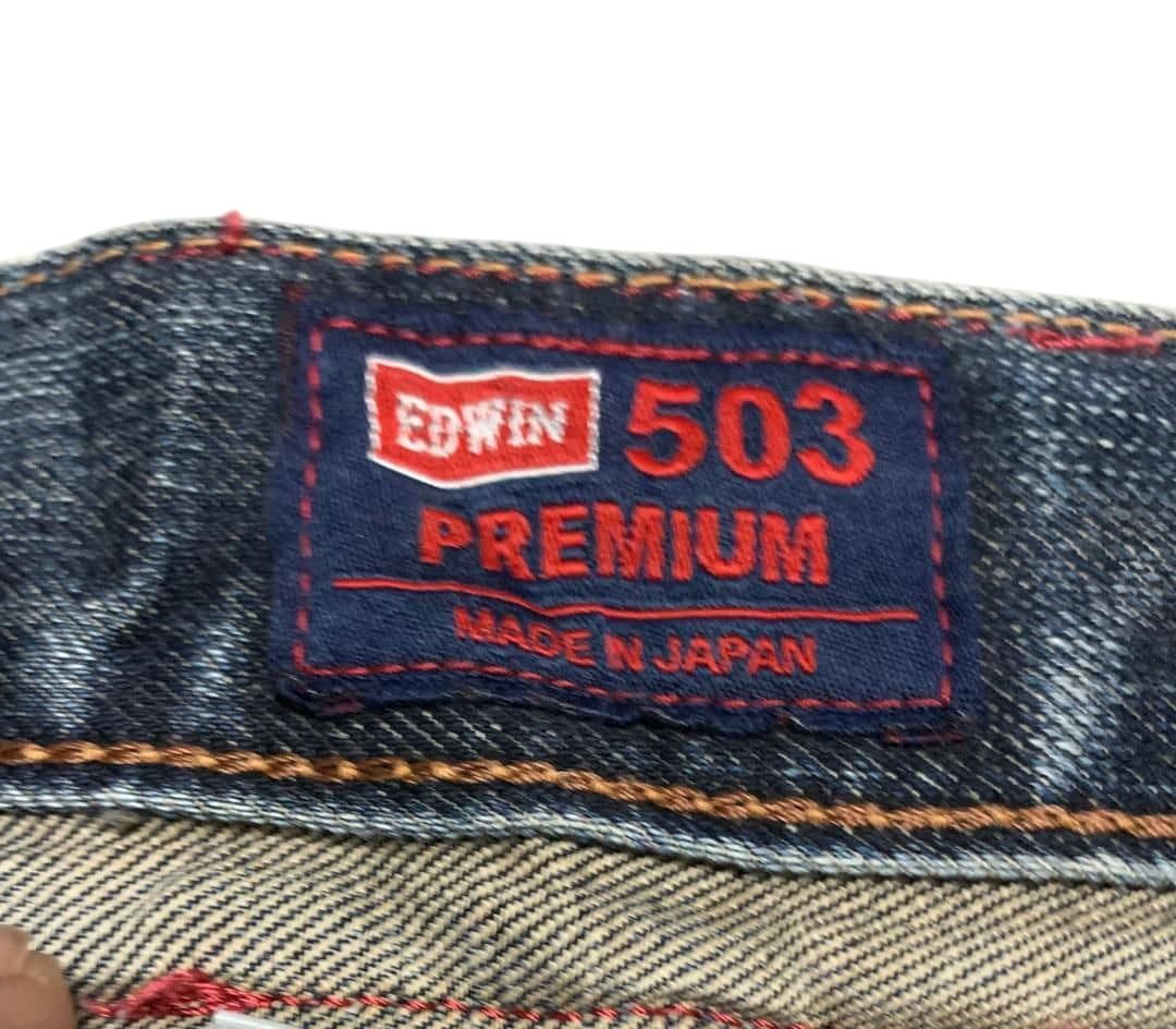 Edwin Vintage Edwin 503 Straight Blue Jeans Size US 33 - 8 Thumbnail