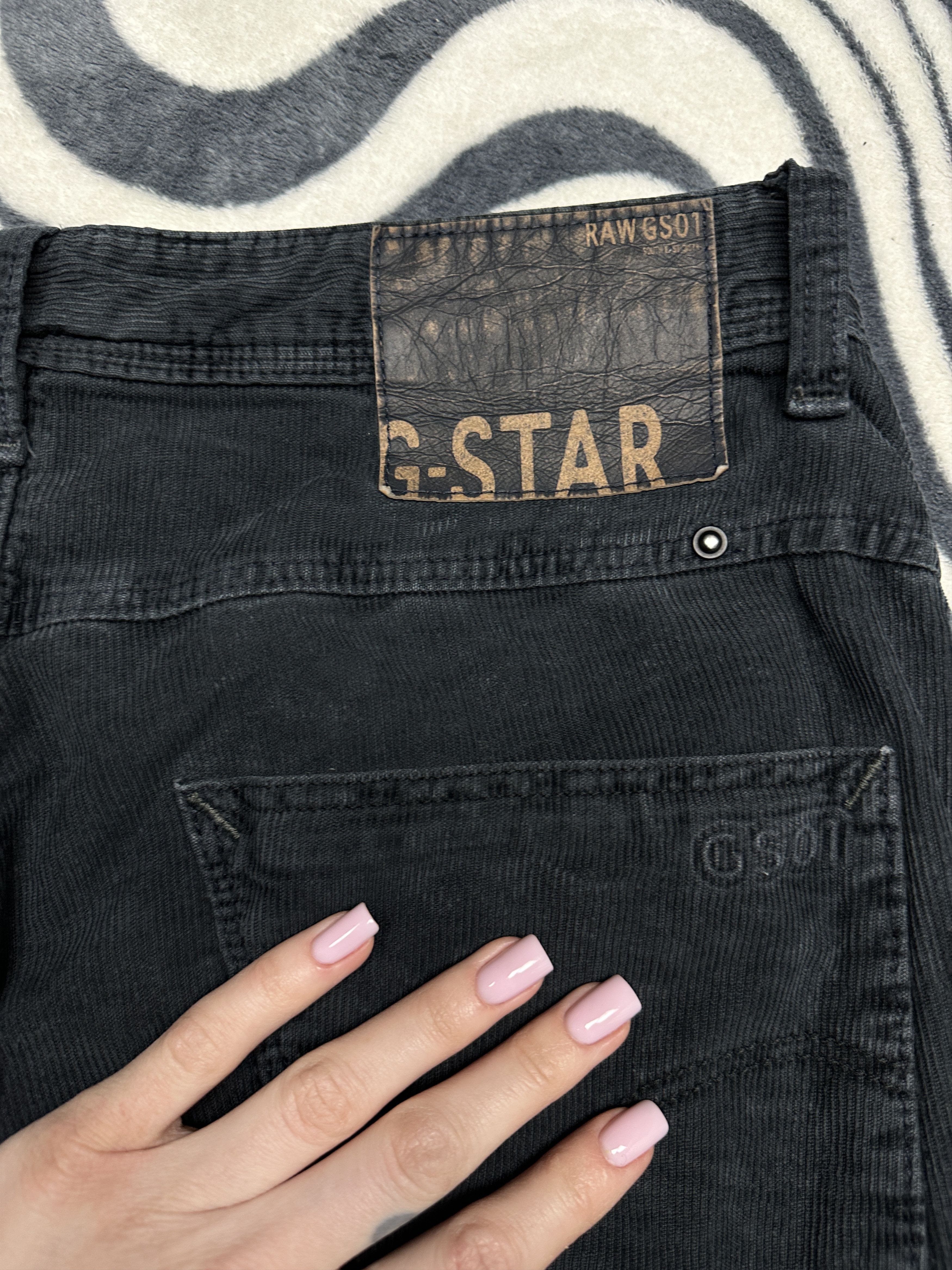G-Star G Star Raw Mens Biker Morris Low Tapered COJ Corduroy Pants Size US 33 - 10 Thumbnail