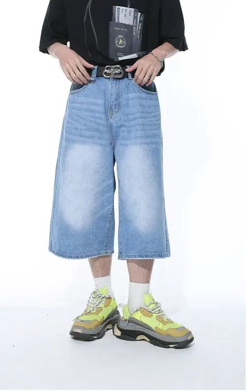 Other Vintage washed straight wide-leg casual denim shorts Size US 32 / EU 48 - 4 Thumbnail