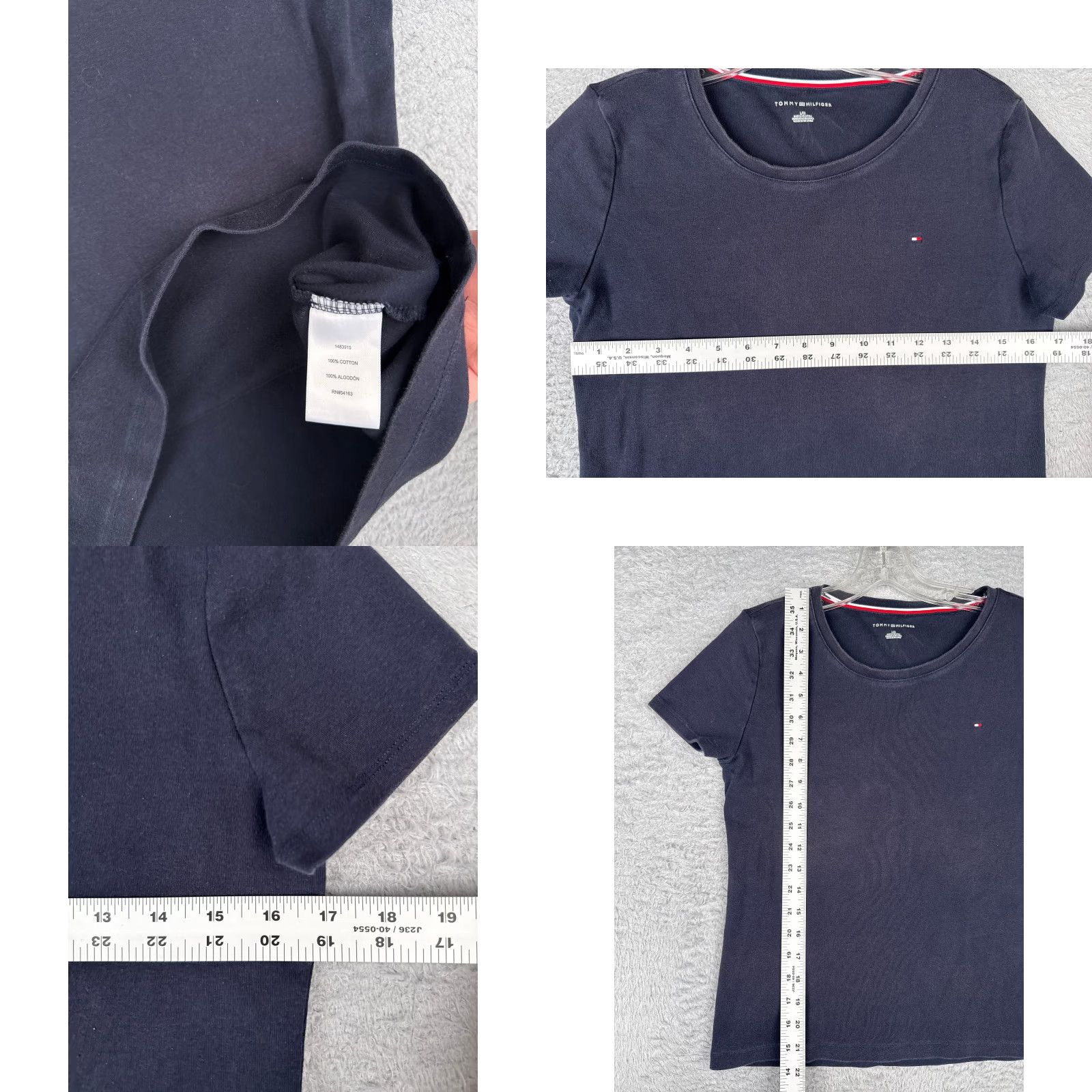 Tommy Hilfiger Tommy Hilfiger Shirt Womens Large Blue Crew Neck Short Sleeve 100% Cotton Logo Casual Sports Size L / US 10 / IT 46 - 8 Thumbnail
