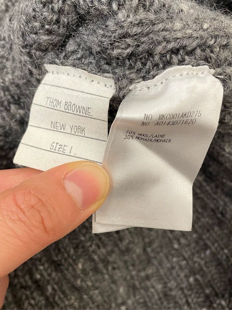 Thom Browne Thom browne Gray four-striped wool Mohai cardigan sweater 2 Size US S / EU 44-46 / 1 - 6 Thumbnail