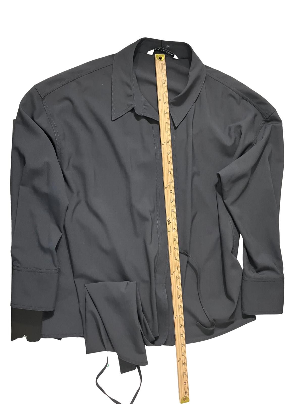 Zara ZARA Gray Wrap-Style Long Sleeve Shirt Size M / US 6-8 / IT 42-44 - 4 Thumbnail