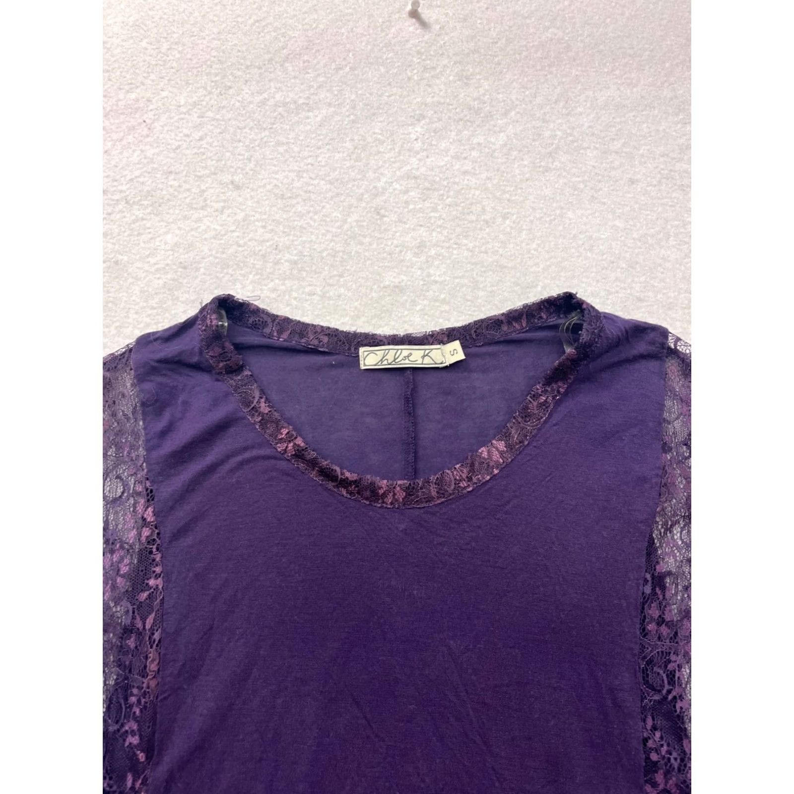 Vintage Chloe K T-Shirt Purple Lace Panel S Unisex Adults Nylon Short Sleeve Womens Girls Mens 8501 Size S / US 4 / IT 40 - 7 Thumbnail