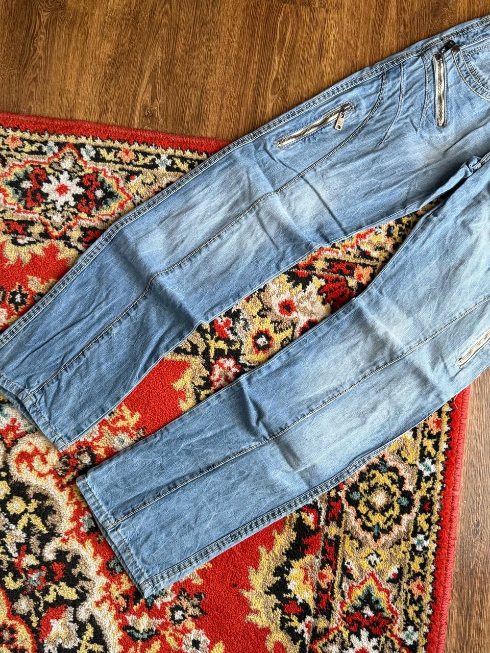 Japanese Brand Vintage 00's Streetwear Flared Bootcut Baggy Washed Jeans Size US 30 / EU 46 - 5 Thumbnail