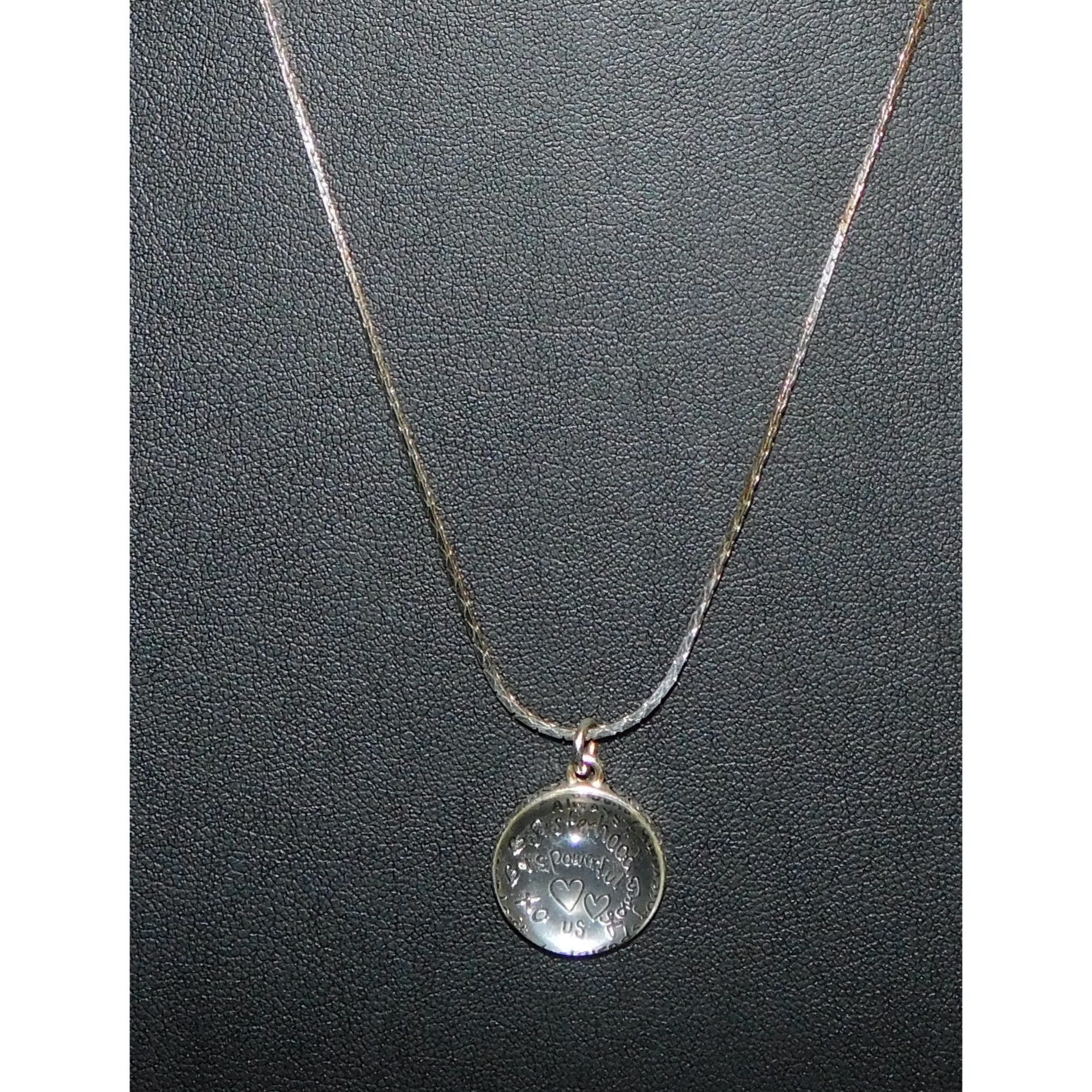 Other Always Sisters Always Friends Domed Silver Tone Pendant Neck Size ONE SIZE - 1 Thumbnail