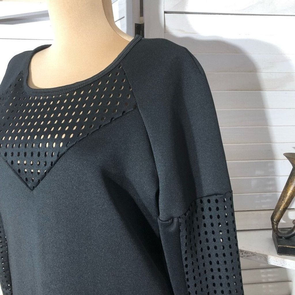 Fabletics Fabletics Sweatshirt Mini Dress black mesh Knee Length S Size S / US 4 / IT 40 - 13 Thumbnail