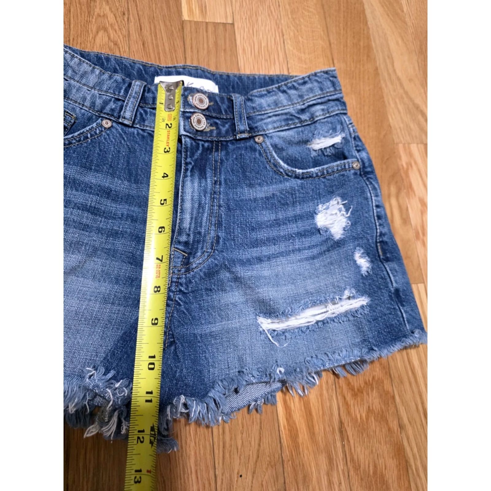 Vintage KanCan Cut-Off Shorts Womens XS Blue Denim 100% Cotton 5-Pockets Distressed Vintage No Size 26" / US 2 / IT 38 - 3 Thumbnail