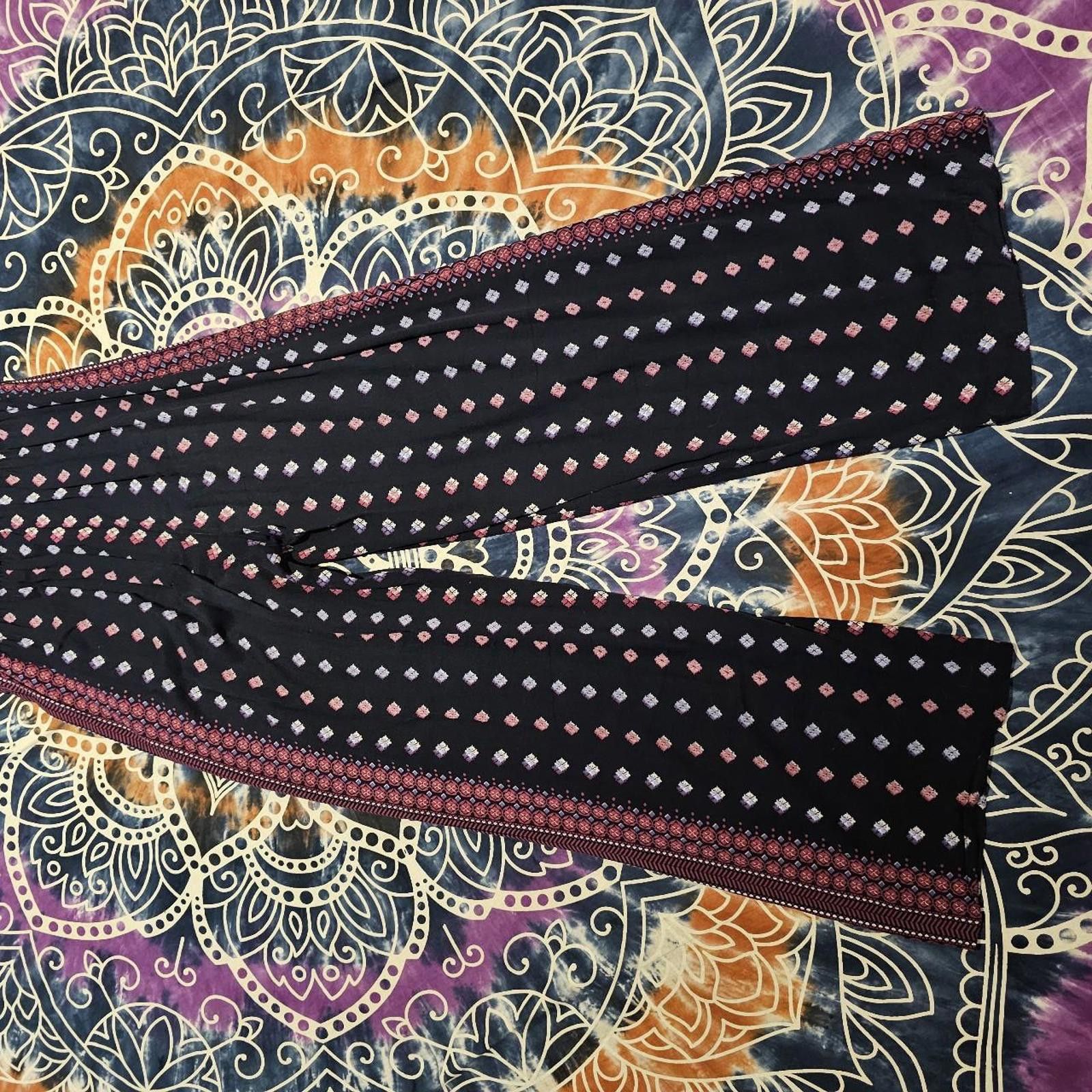 Designer Jessica Simpson Women's Pink and Navy Boho Pants Size 32" / US 10 / IT 46 - 7 Thumbnail