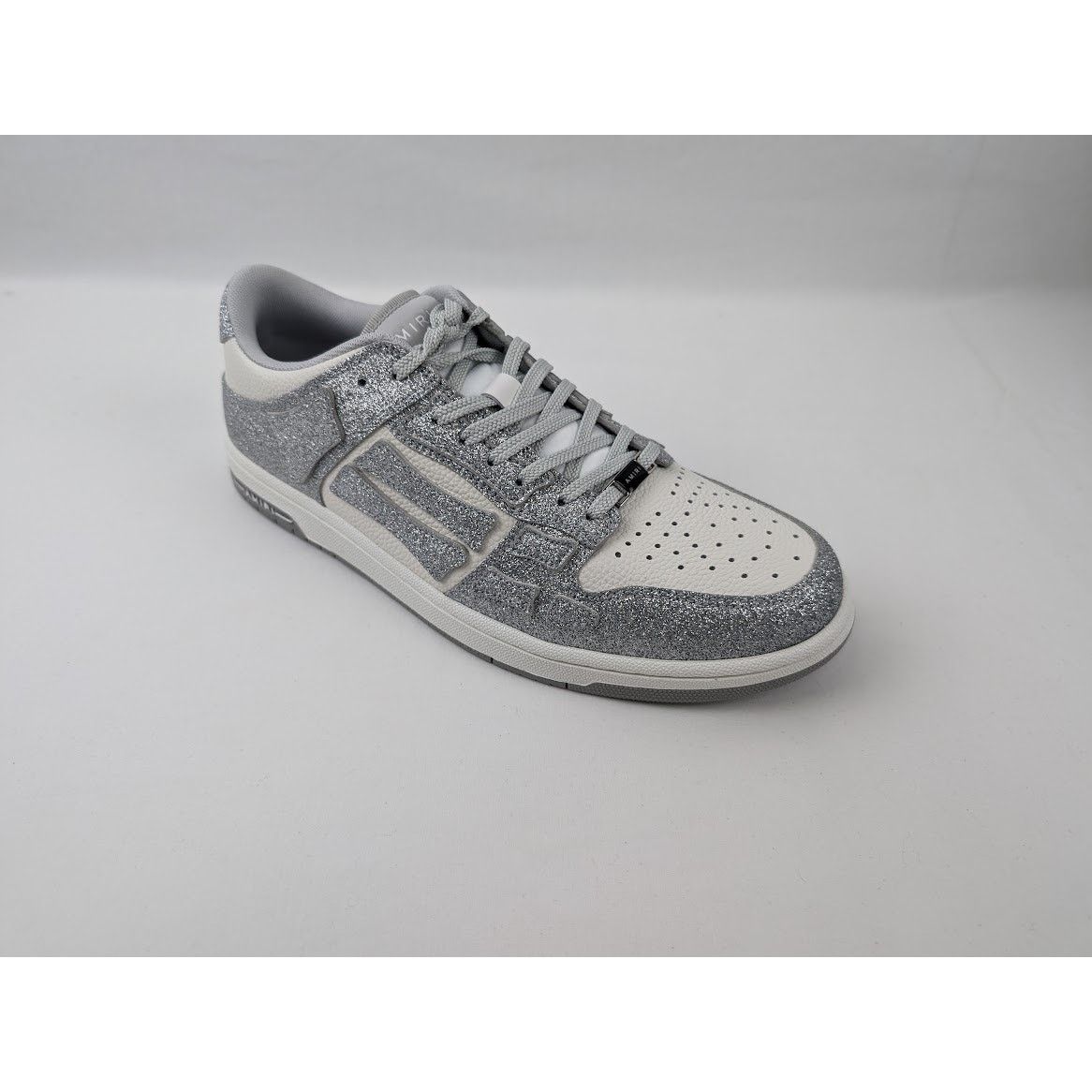 Amiri o1rshd1 Shimmer Skeleton Top Low Sneaker in Silver/White Size US 11 / EU 44 - 3 Thumbnail