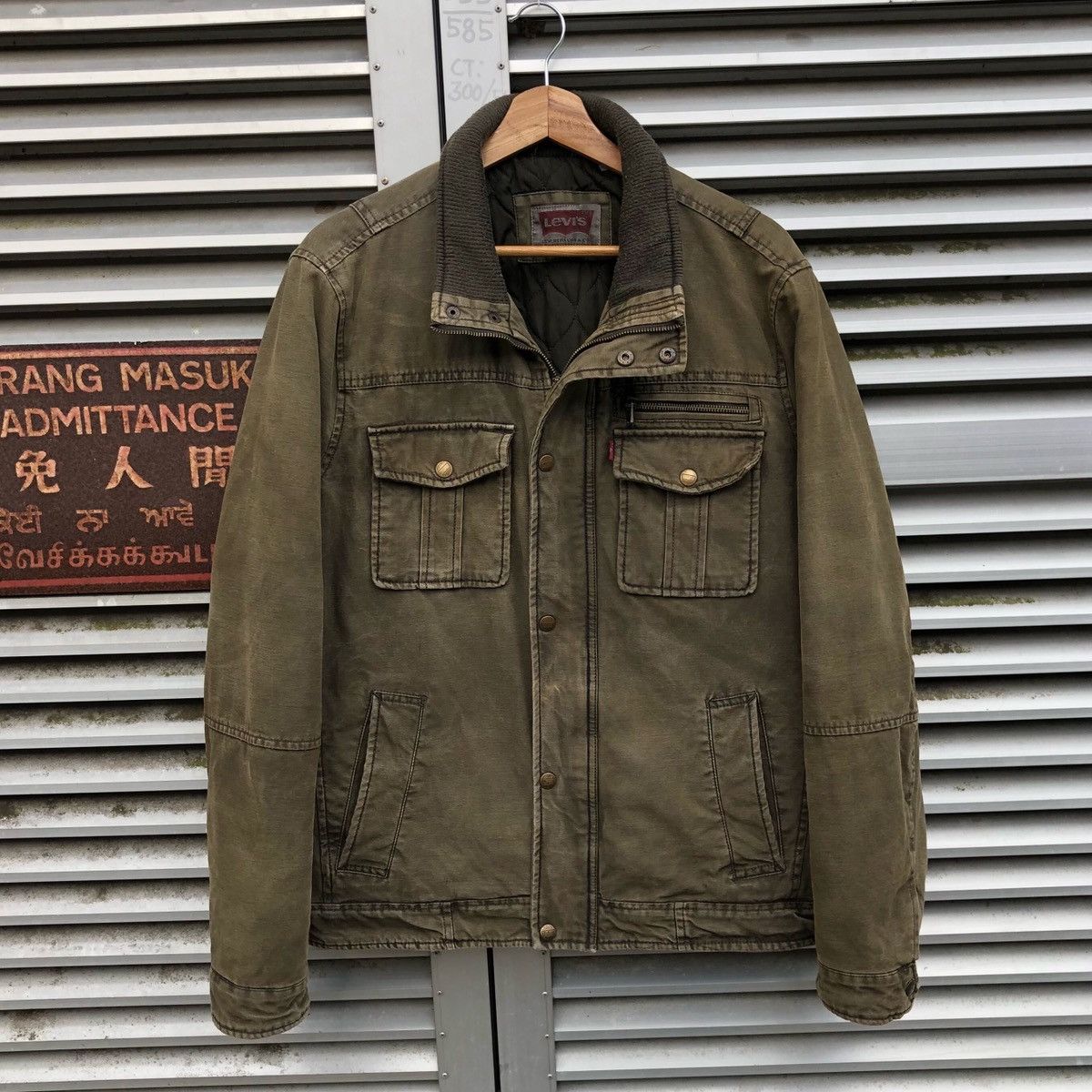Levi's Vintage Levis Olive Green Army Military Field Trucker Jacket Size US M / EU 48-50 / 2 - 9 Thumbnail