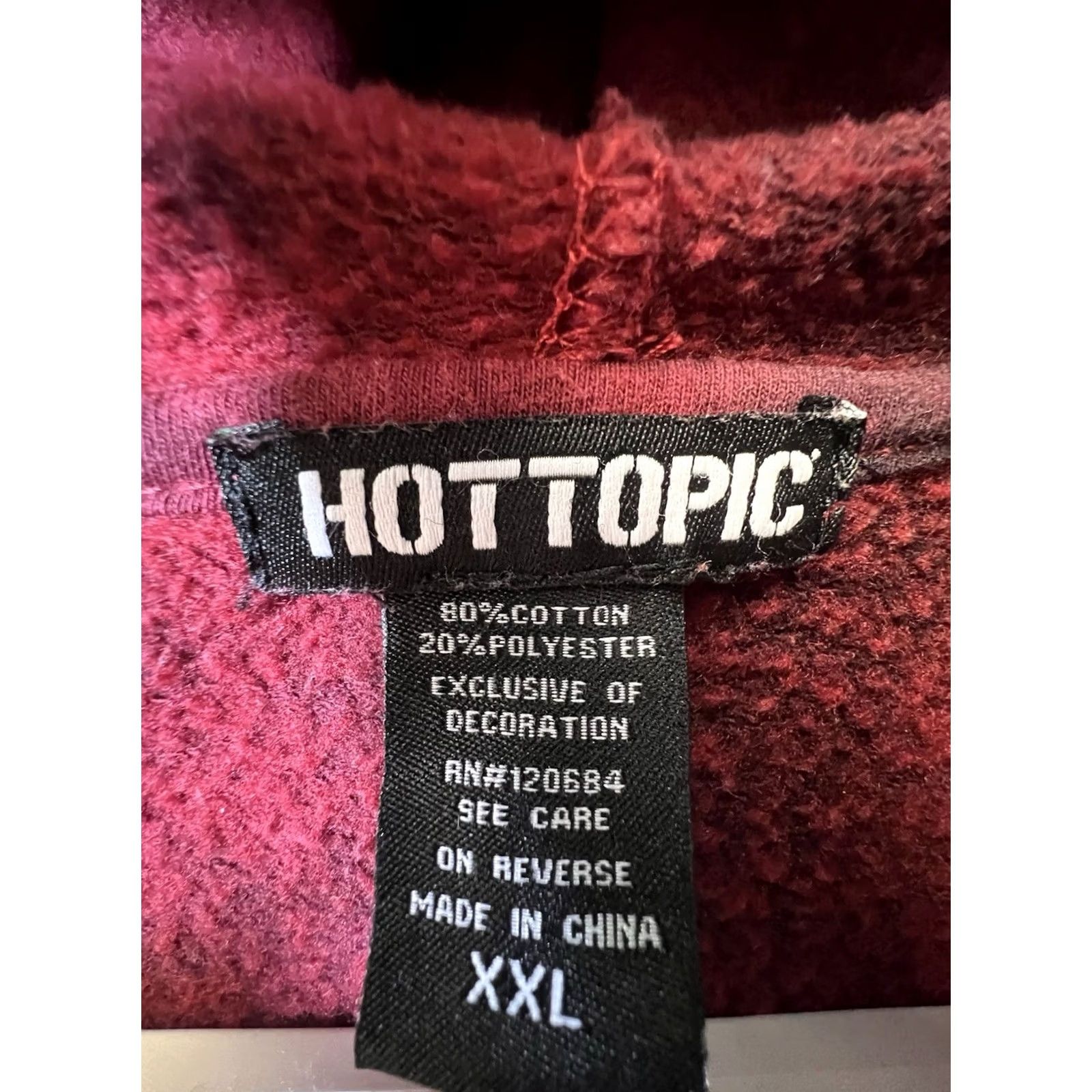 Hot Topic Hot Topic Hoodie Tie Dye Women's Pullover 2XL Black Red Knit Blended Fabric Hooded Sweater Spring Fall Winter Mens Womens Girls Boys Size XXL / US 16-18 / IT 52-54 - 5 Thumbnail