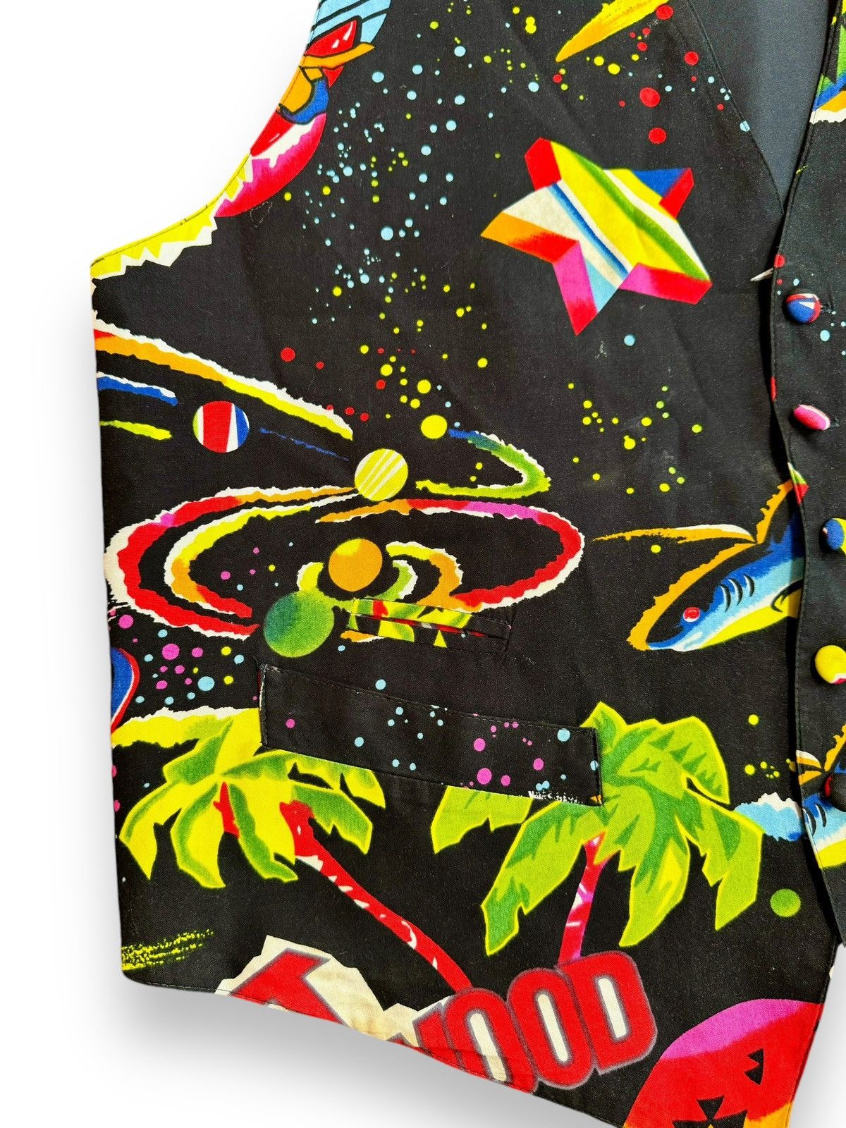 Planet Hollywood × Vintage 1996 Planet Hollywood Vintage 90’s Neon Abstract Vest Size US L / EU 52-54 / 3 - 4 Thumbnail
