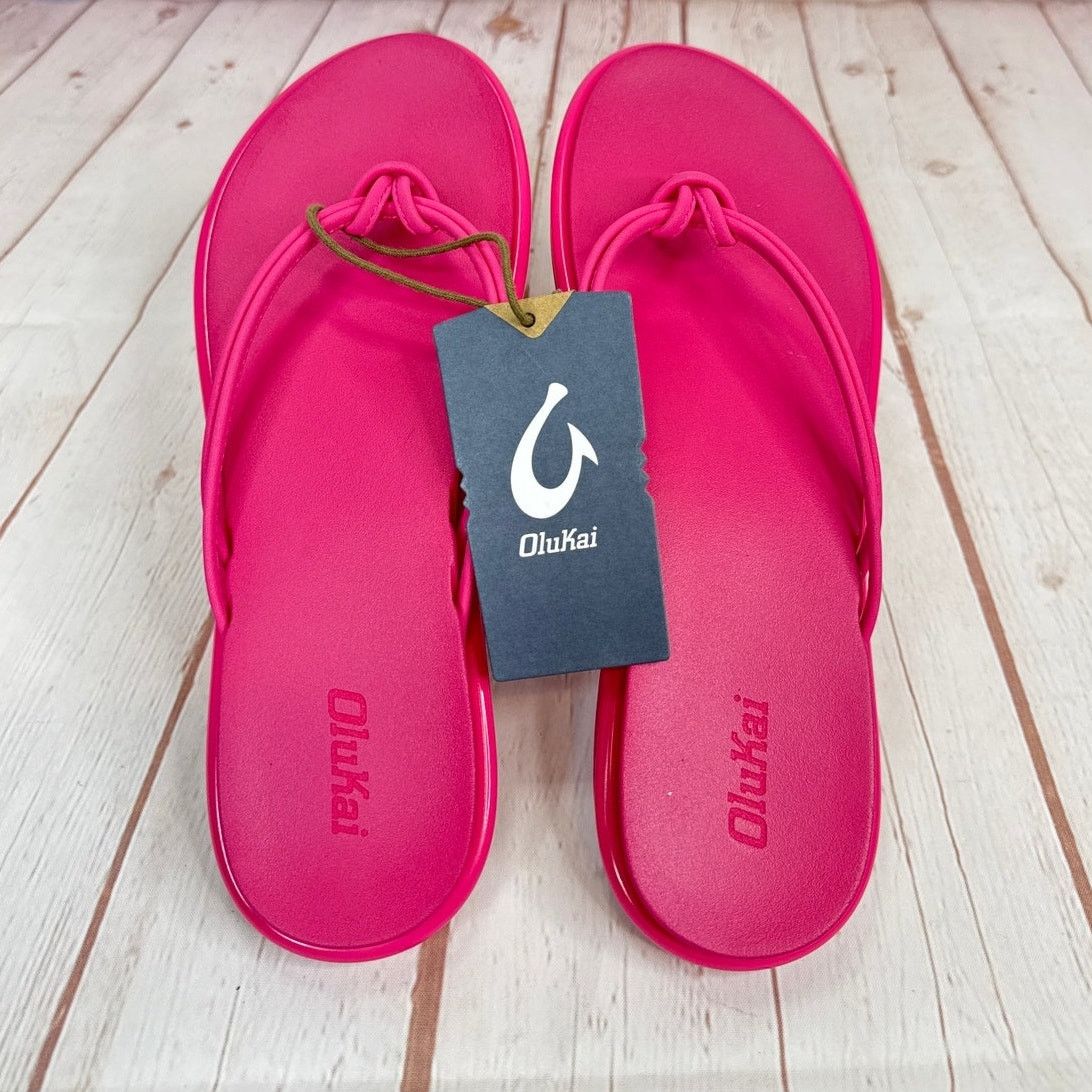 Olukai NWT Olukai ‘Aka Pink Plumeria Flip Flop Sandals Women’s Sz 9 Size US 9 / IT 39 - 8 Thumbnail