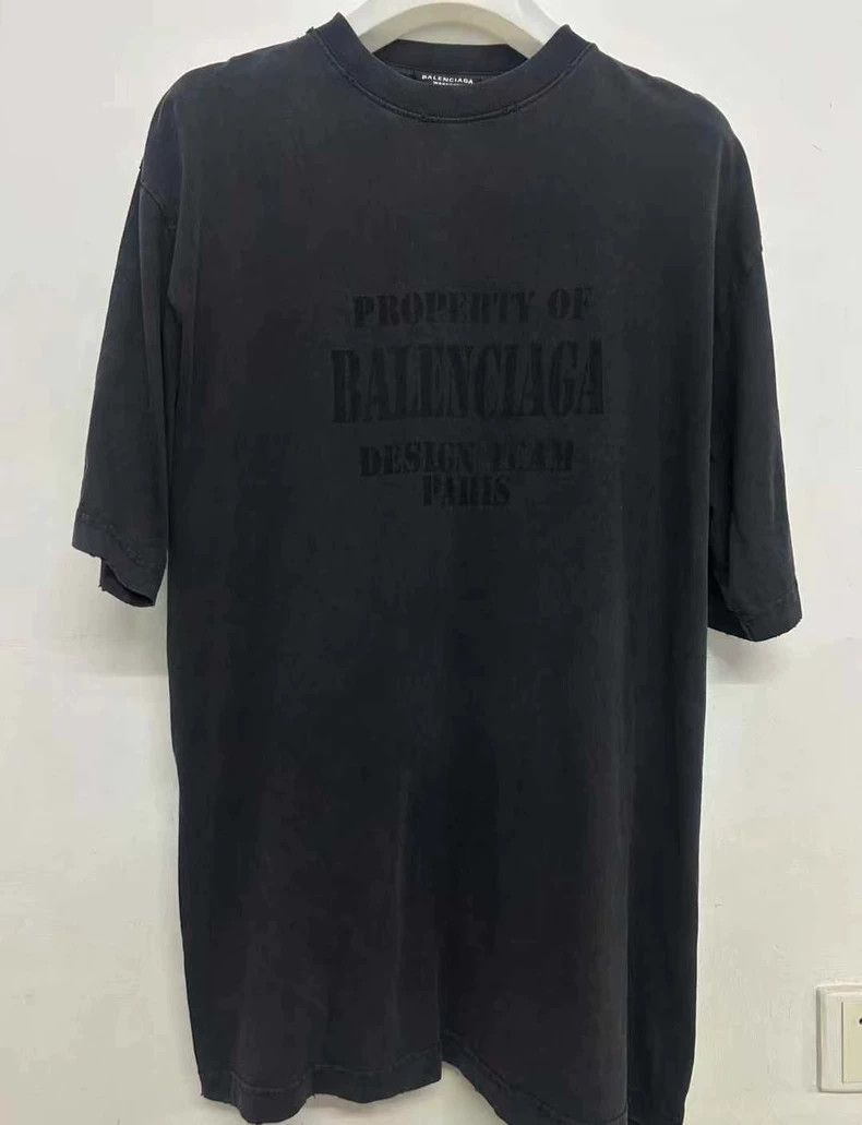 Balenciaga Balenciaga Washed Worn Alphabet Short Sleeve T-Shirt Size US S / EU 44-46 / 1 - 1 Thumbnail