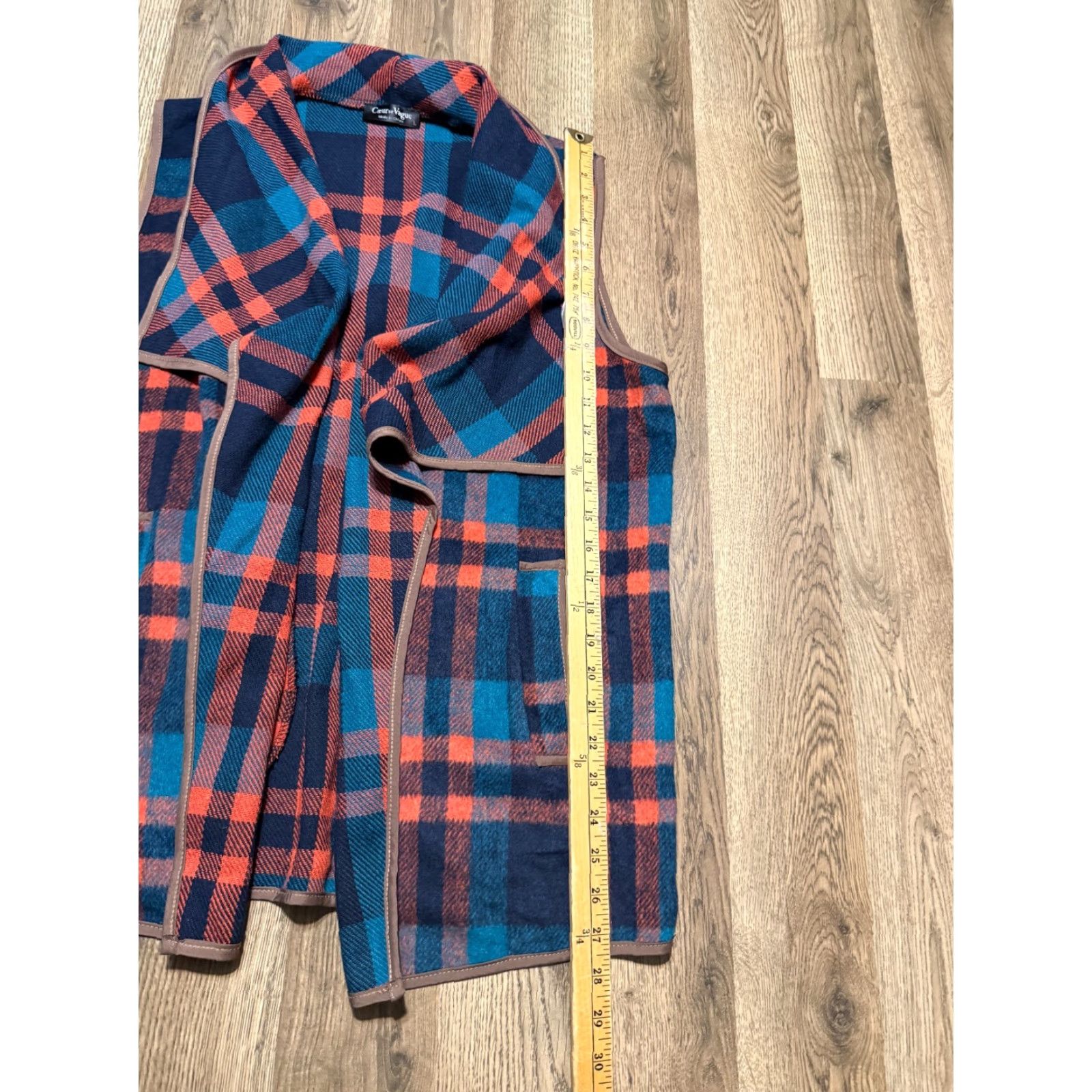 Vintage Coeur De Vague Jacket Women's Large Plaid Vest Cover Up Shirt? Size L / US 10 / IT 46 - 4 Thumbnail