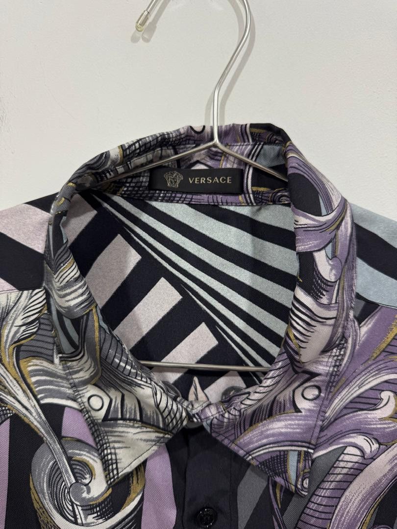 Versace Rare! Versace Baroque Printed Silk Regular Shirt Size US XL / EU 56 / 4 - 3 Thumbnail