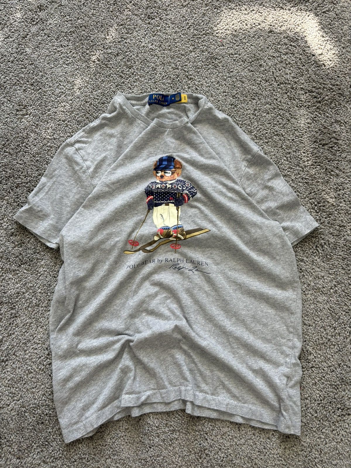 Polo Ralph Lauren Men Teddy Polo Bear Skiing Graphic tshirt