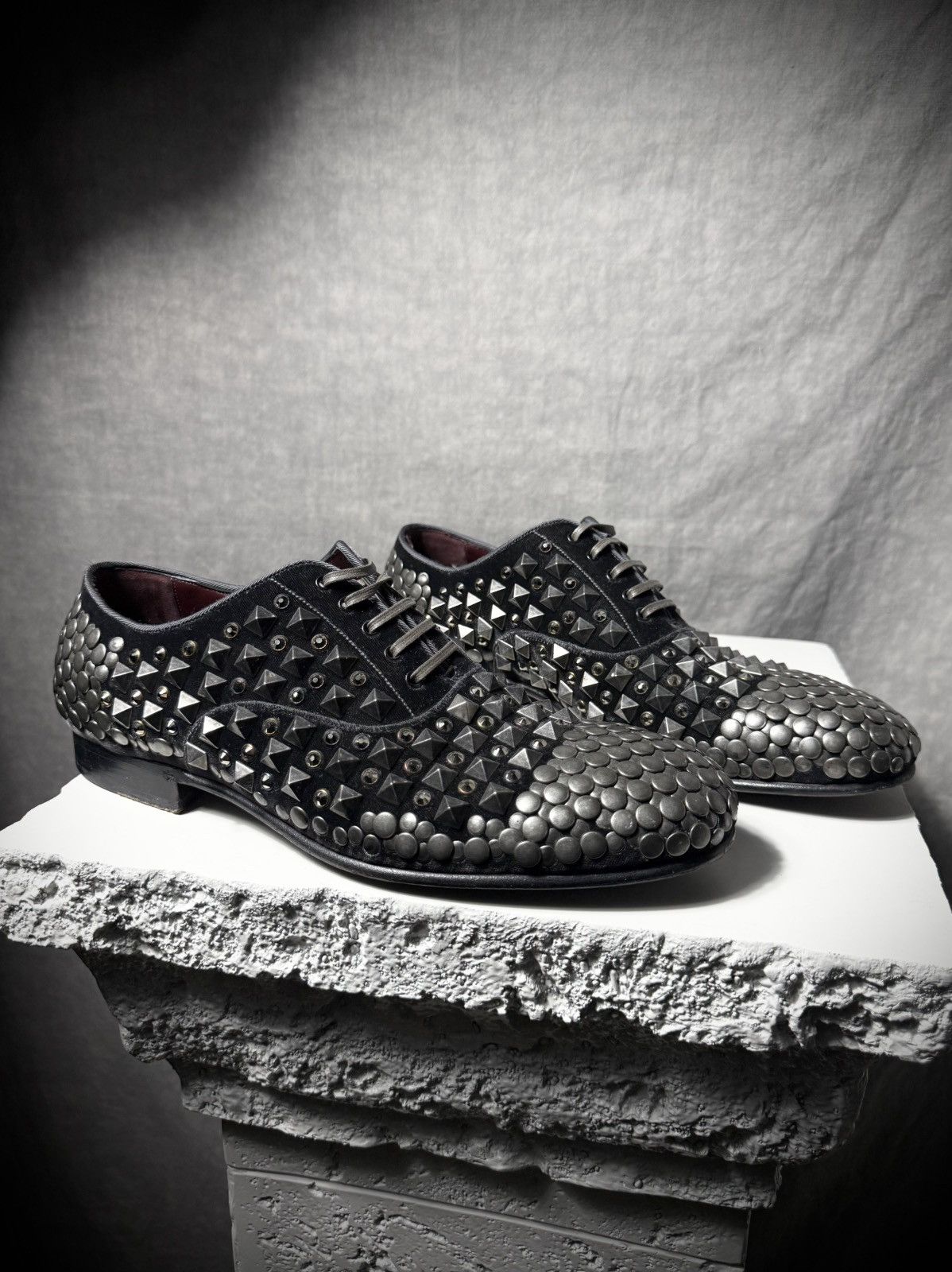 Dolce & Gabbana Dolce & Gabbana AW14 Studded Velvet Derby Size US 8 / EU 41 - 1 Thumbnail