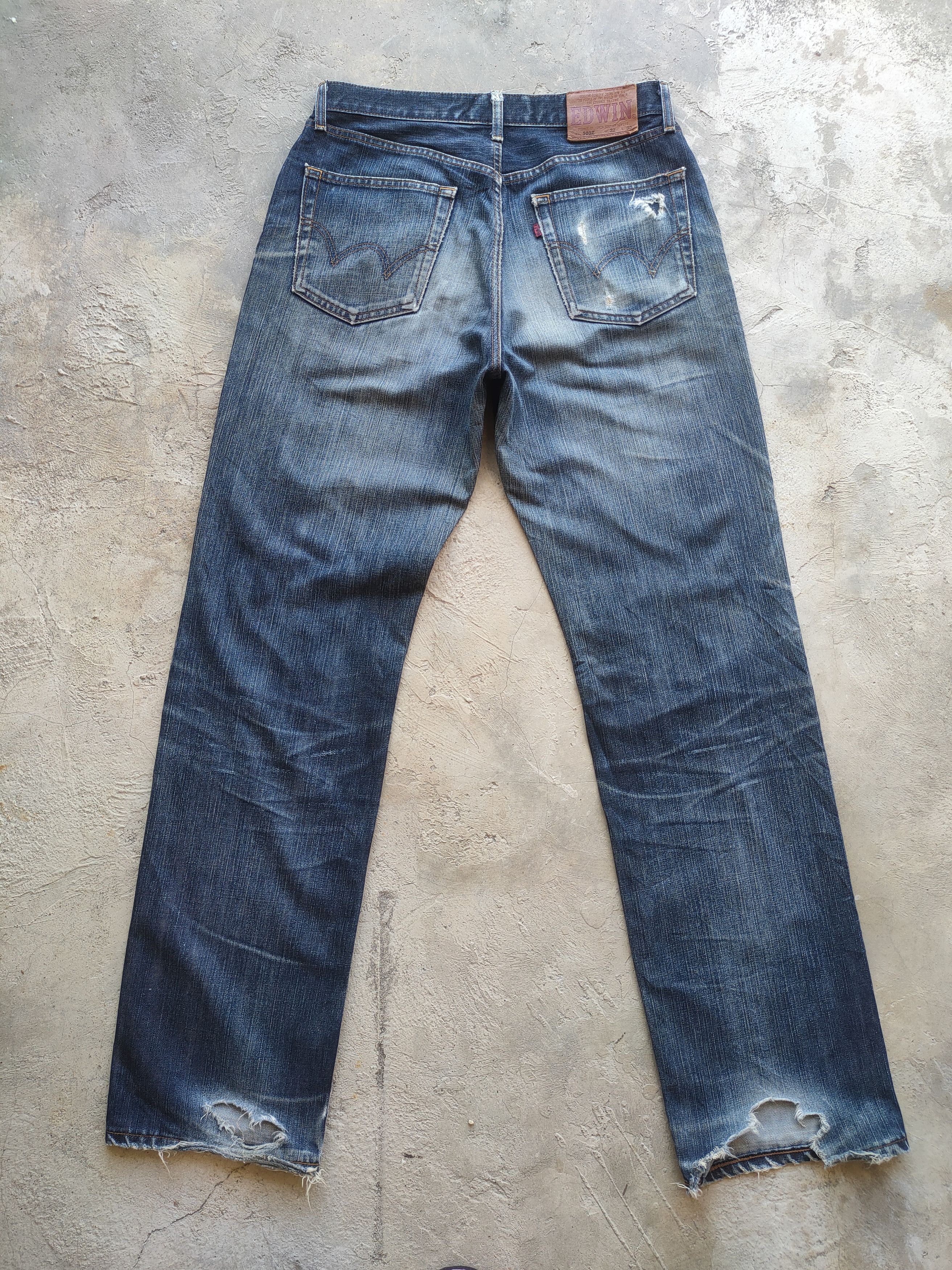 Edwin # VINTAGE EDWIN FADED DISTRESSED RIPPED JEAN PANTS Size US 32 / EU 48 - 1 Thumbnail
