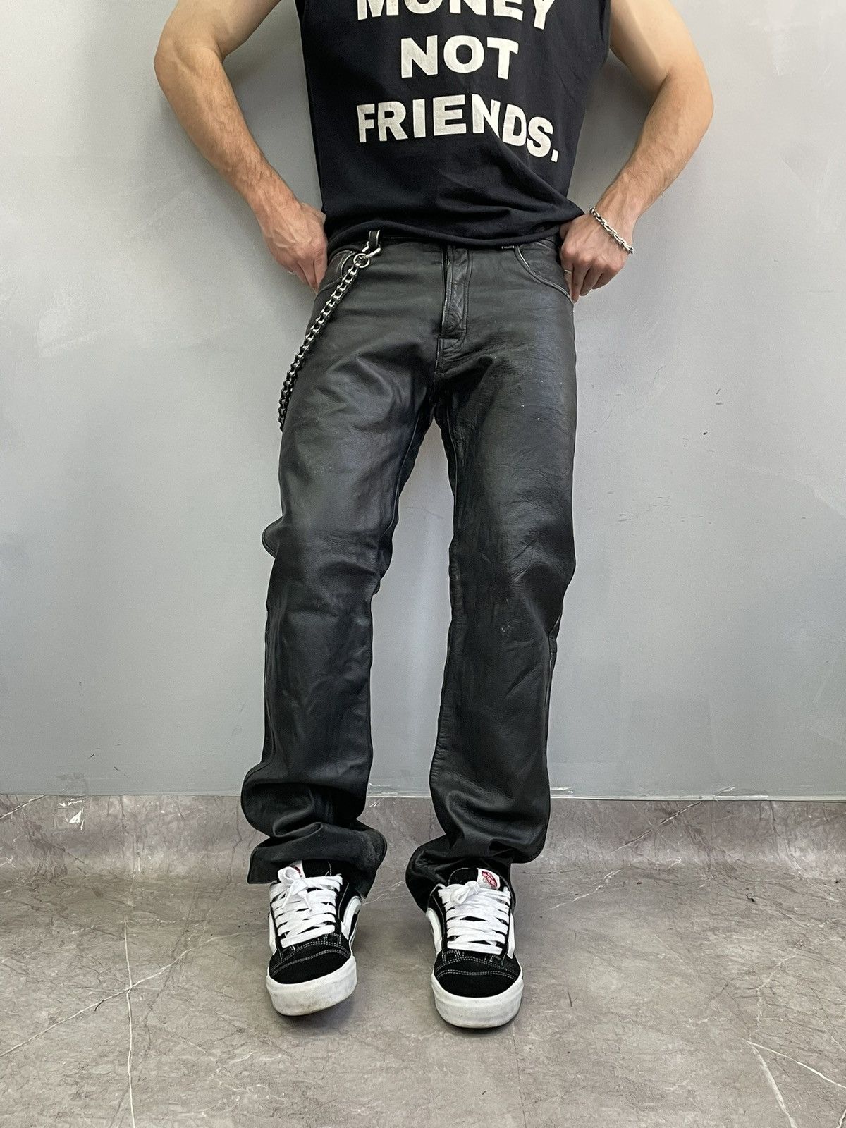 14th Addiction Vintage moto leather regular moto pants Rick owens style Size US 34 / EU 50 - 7 Thumbnail