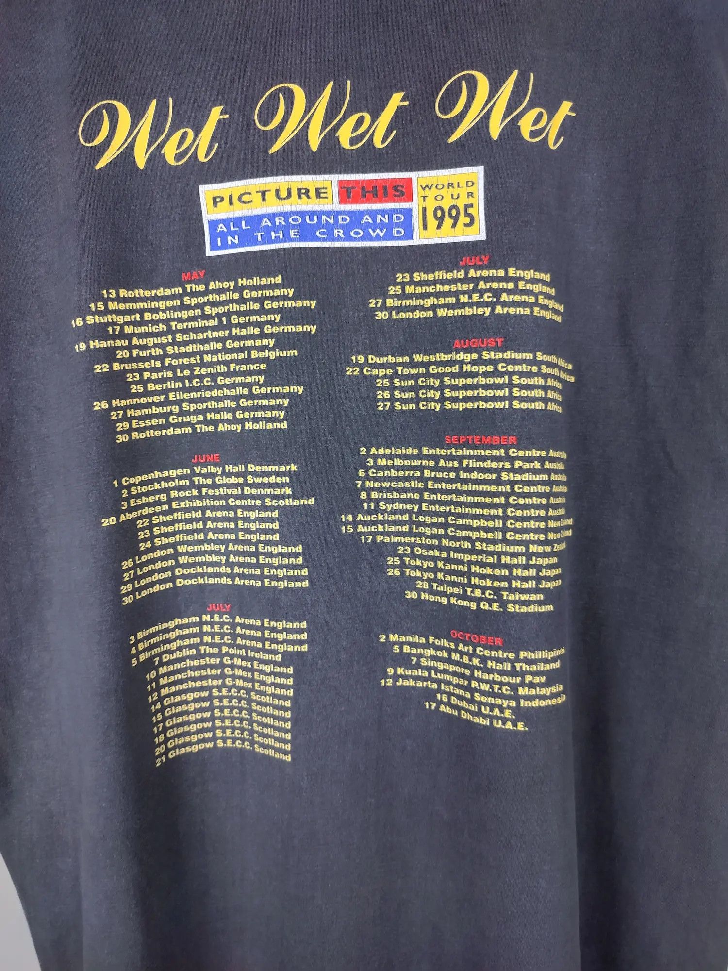 Band Tees × Vintage Vintage 90s World Tour Wet Fade Japanese T-shirt Size US XL / EU 56 / 4 - 6 Thumbnail