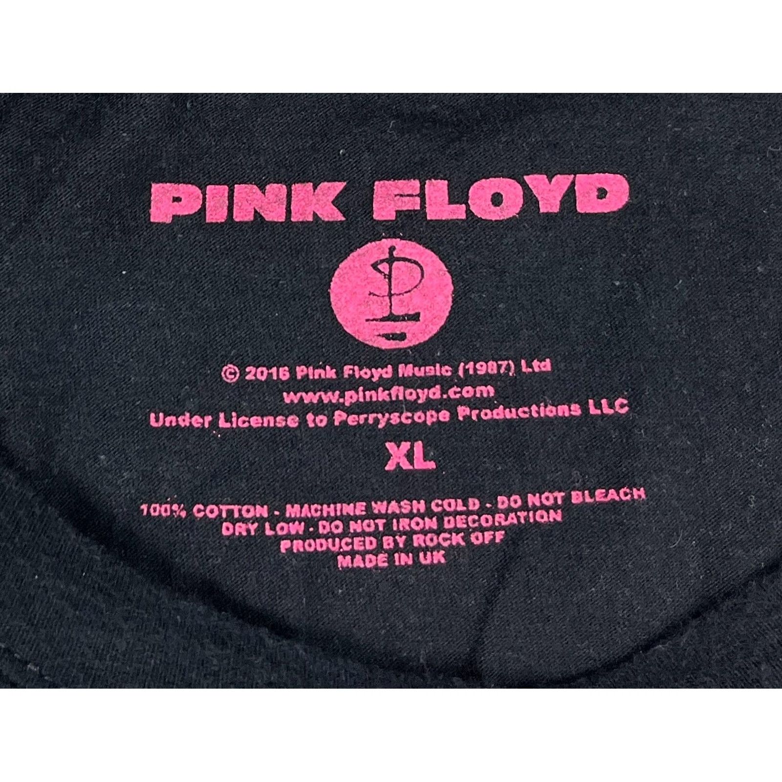 Vintage Pink Floyd T-Shirt The Dark Side of the Moon Tour 1972 XL Black Crew Neck Short Sleeve 100% Cotton Men Made in UK Size US XL / EU 56 / 4 - 6 Thumbnail