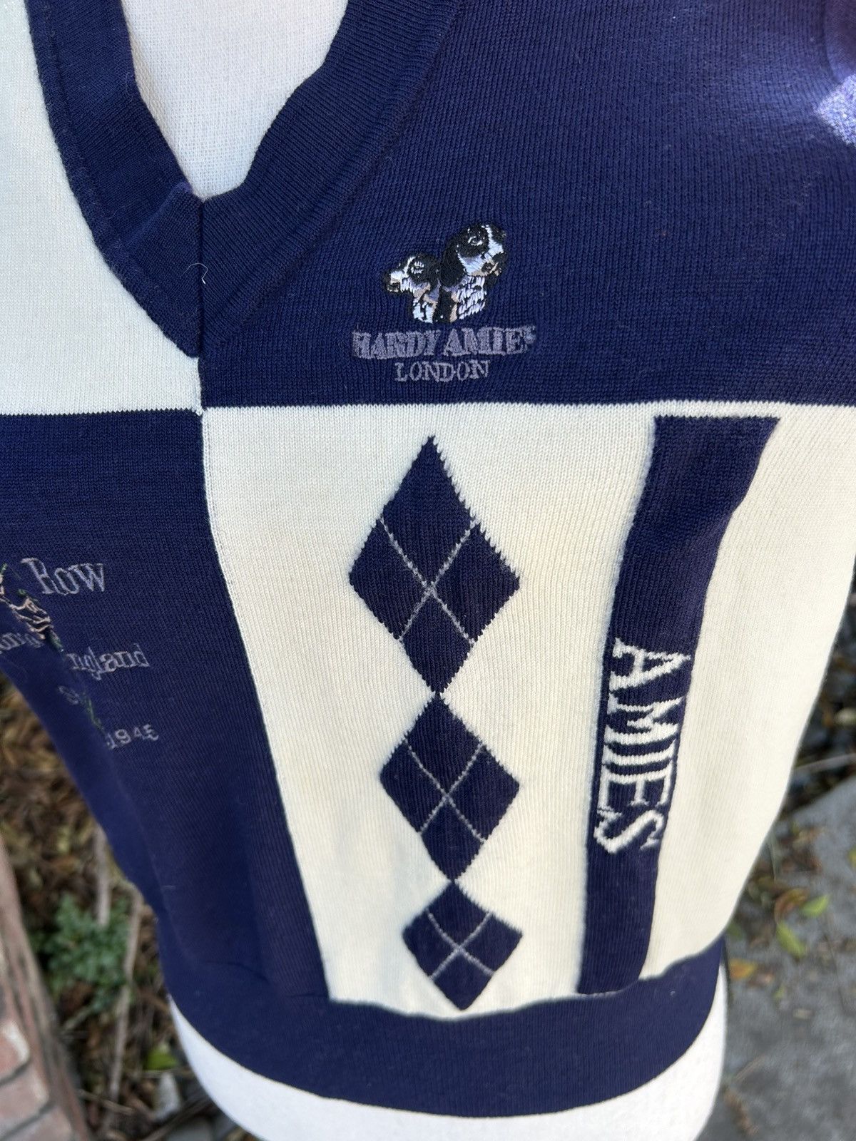 Hardy Amies Navy and White Hardy Aimes Golf Sweater Vest Size S / US 4 / IT 40 - 6 Thumbnail