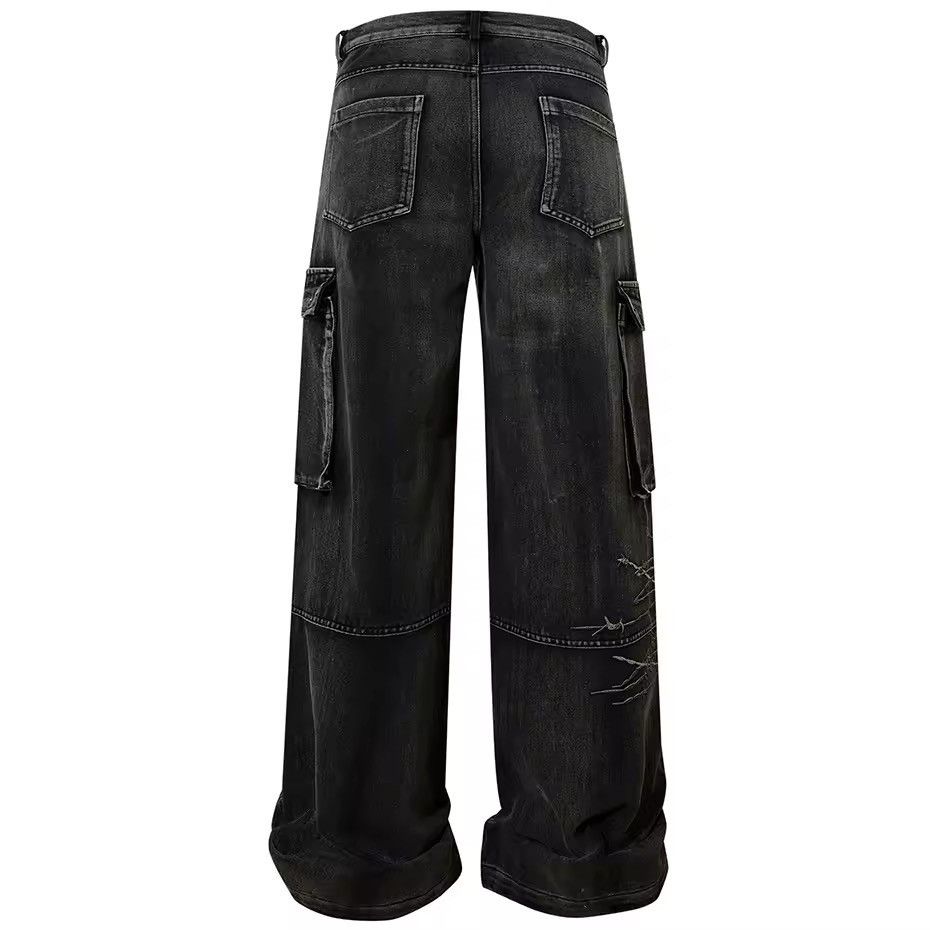 Designer × Jean × Vintage Y2K Vintage Streetwear Distressed Baggy Cargo Jeans Size US 33 - 10 Thumbnail