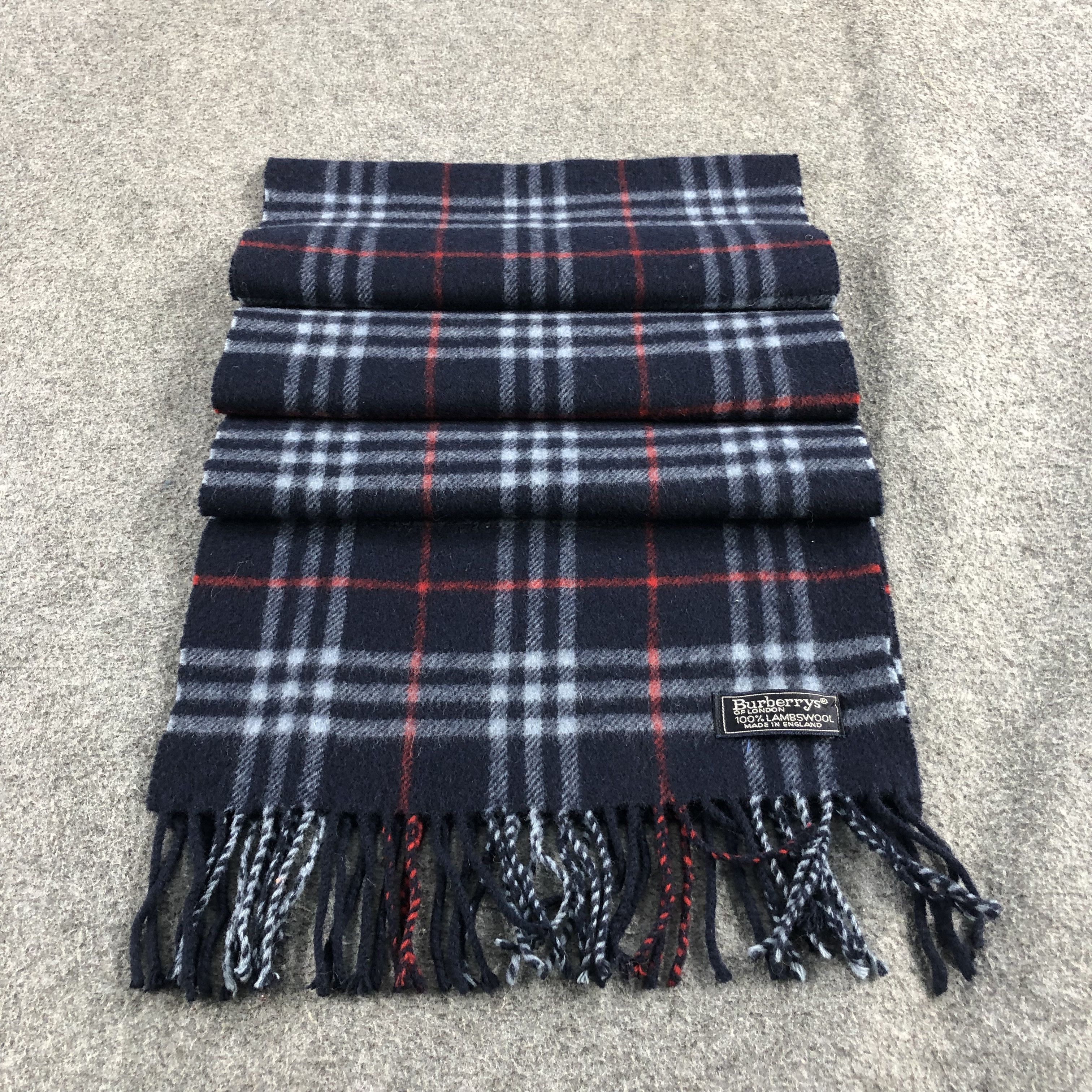 Burberry Burberrys Nova Check Blue Wool Scarf Muffler V848 Size ONE SIZE - 2 Thumbnail