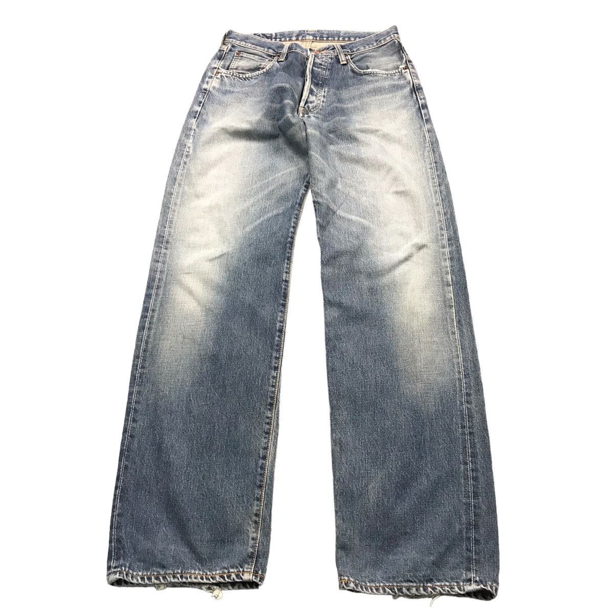 image of Baggy Jeans Edwin 505X Selvage Distressed Denim Pants, Men's (Size 28)
